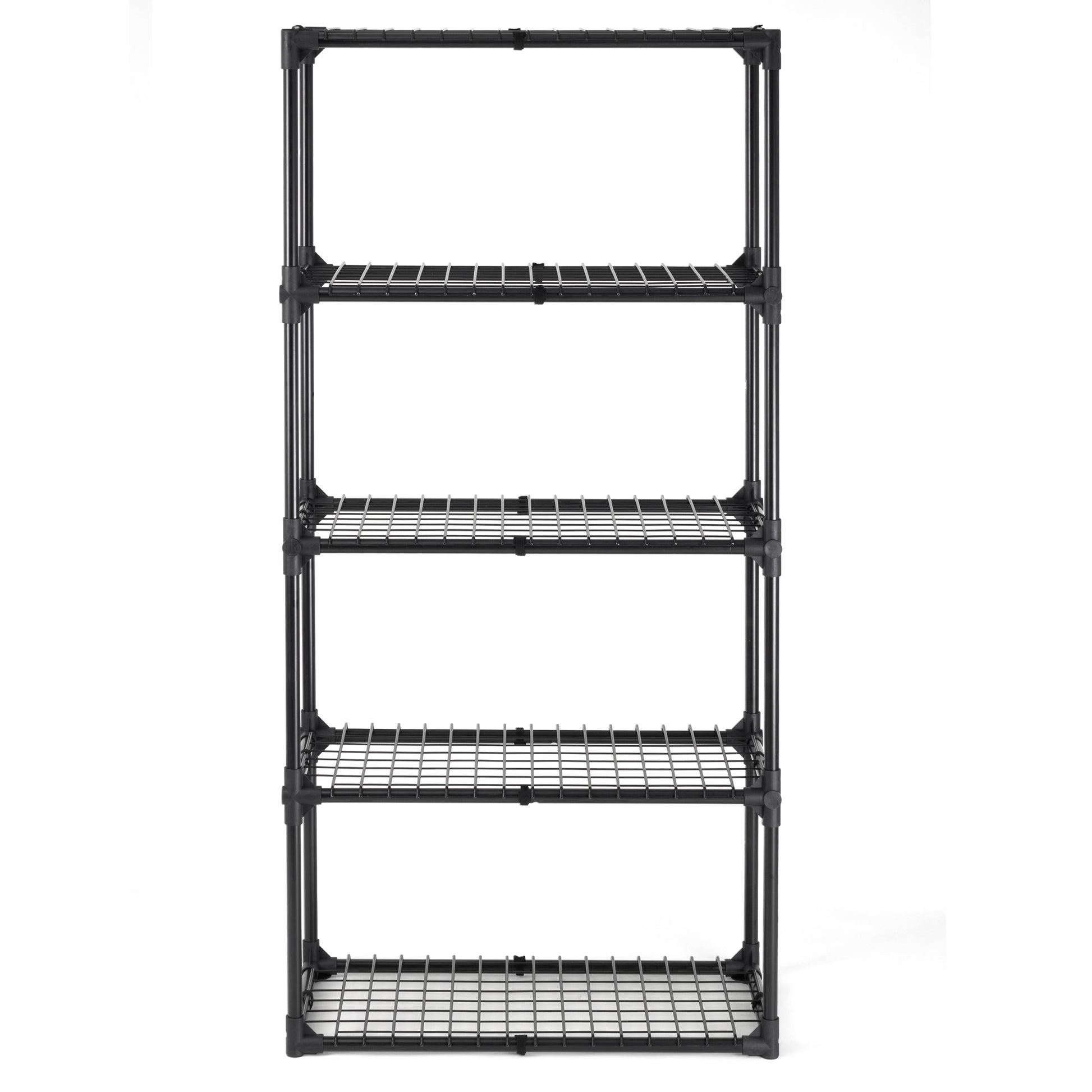 Black tier wire shelving unit