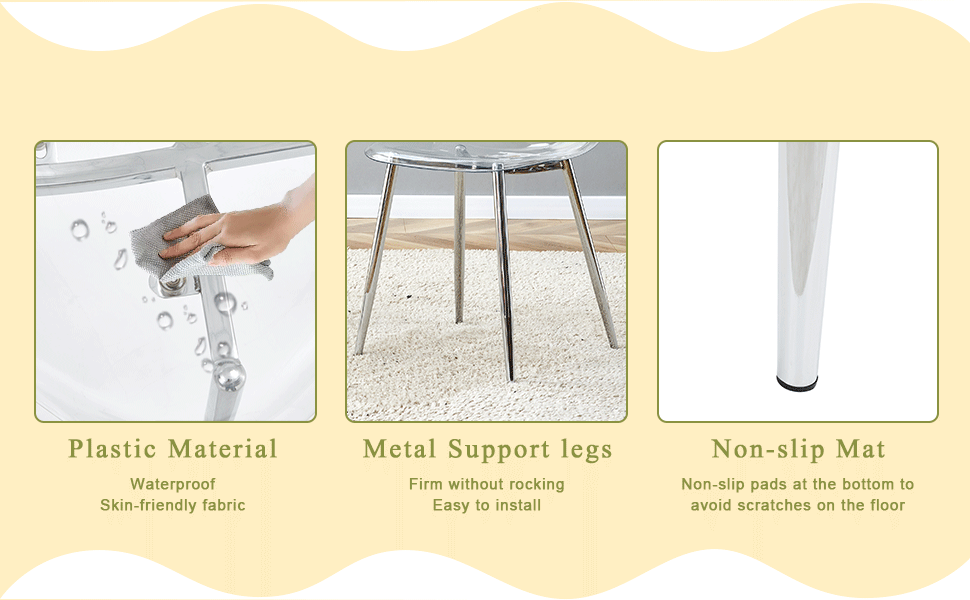 Hand wiping chrome chair leg