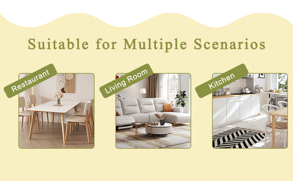 Modern white dining table with wooden legs suitable for restaurant use