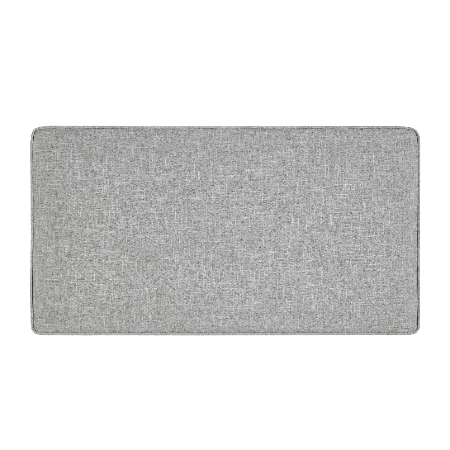 Gray textured rectangular ottoman top