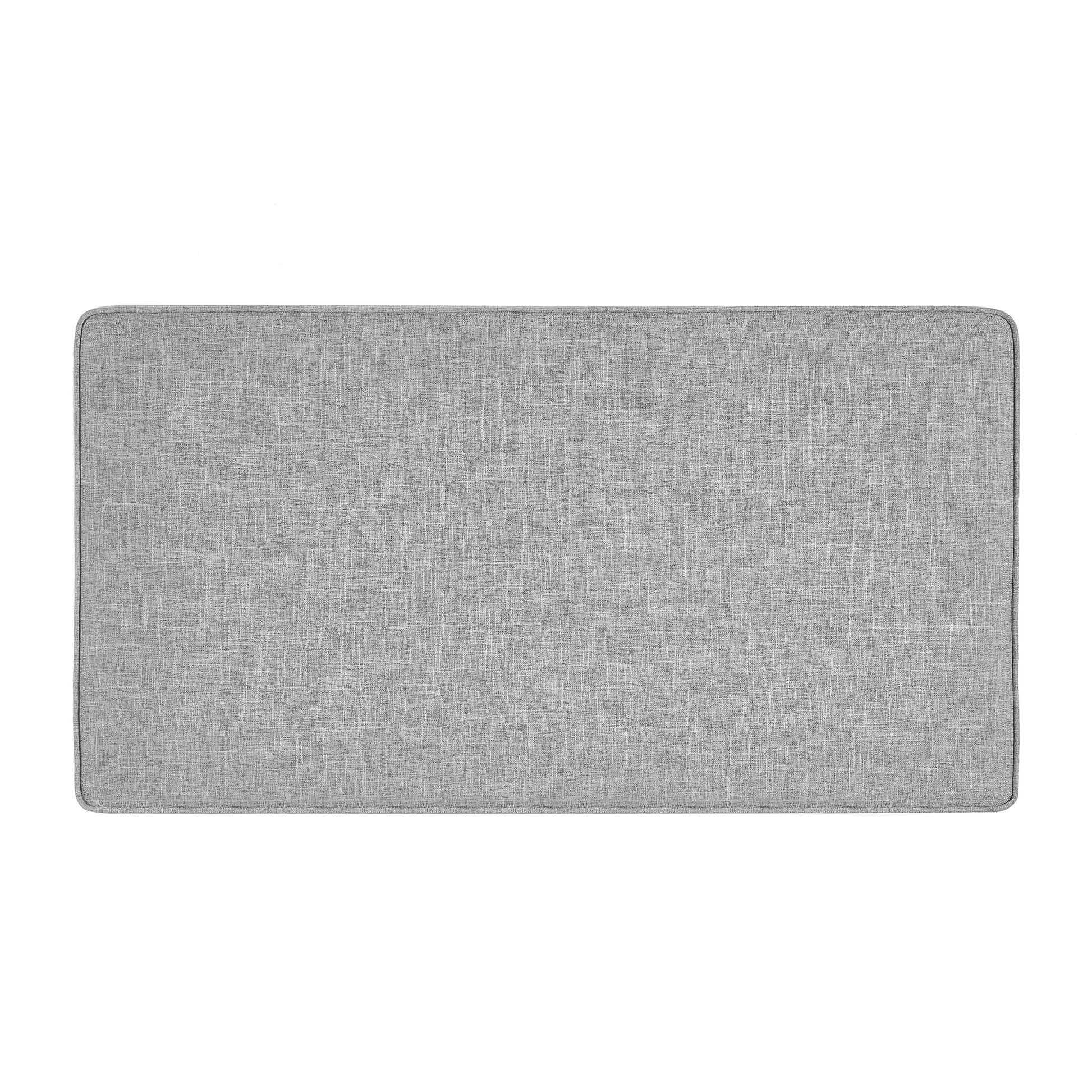 Gray textured rectangular ottoman top