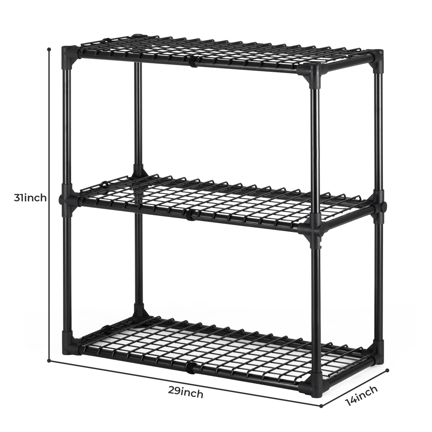 Black wire shelving unit