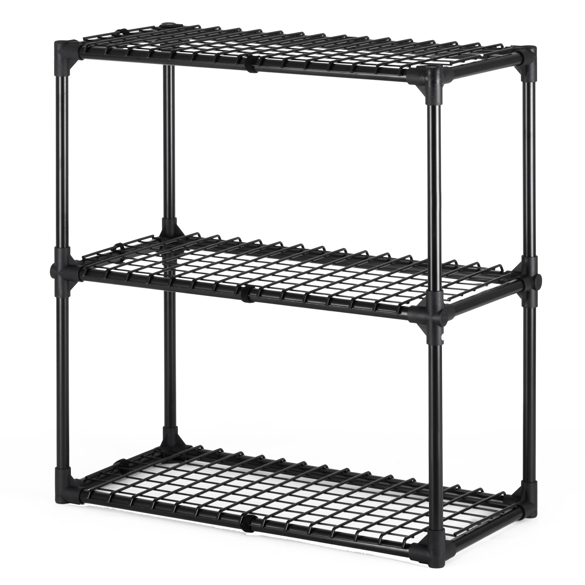 Black tier wire shelving unit