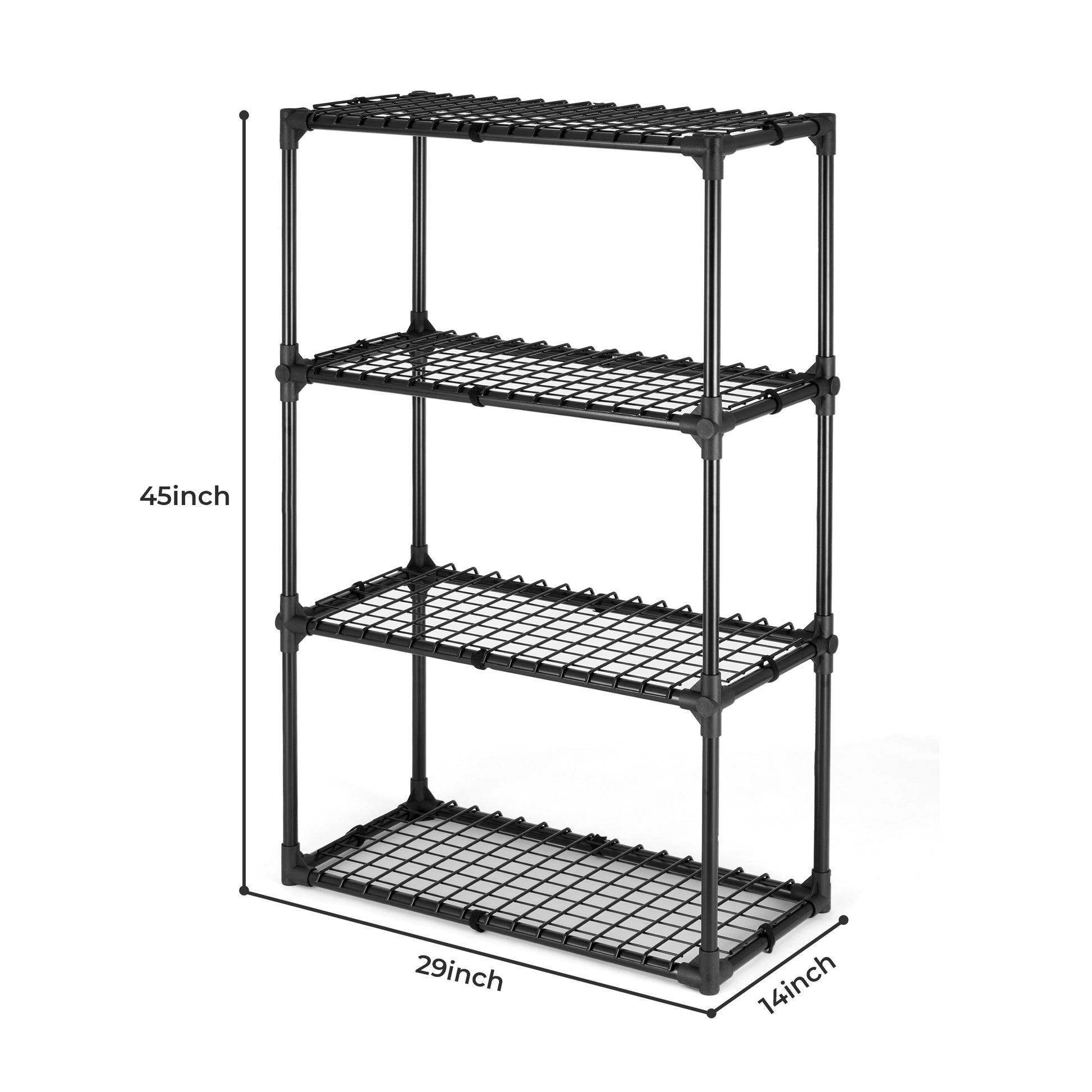 Black tier wire shelving unit