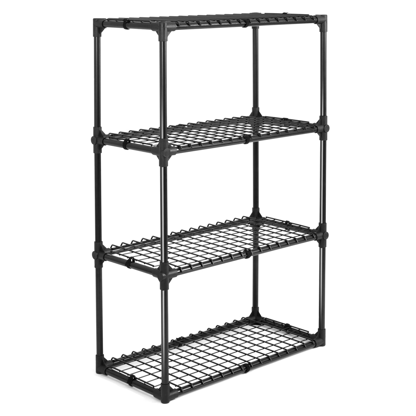 Black fourtier wire shelving unit for organization