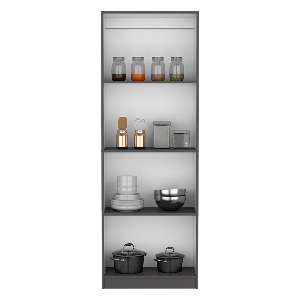 Four glass spice jars filled with seasonings and spices