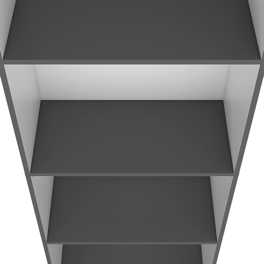Dark gray modern floating bookshelf with clean lines