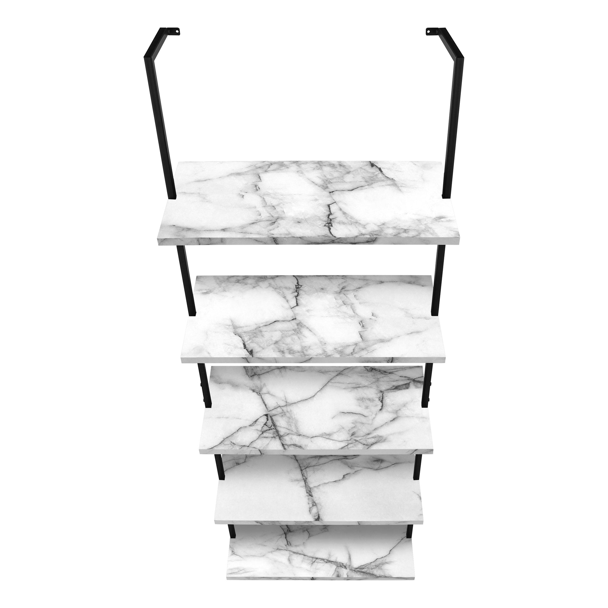 Modern floating shelf with white marble pattern
