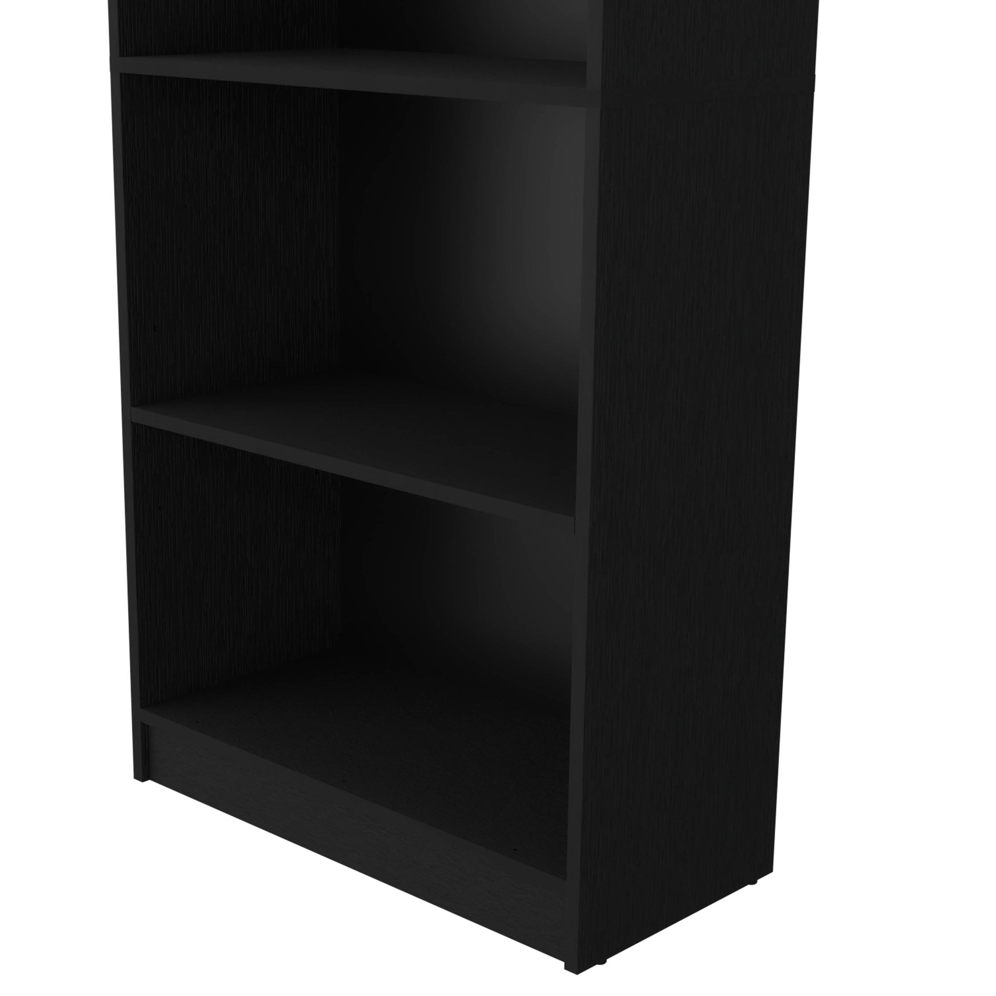 Black wood grain twoshelf bookcase