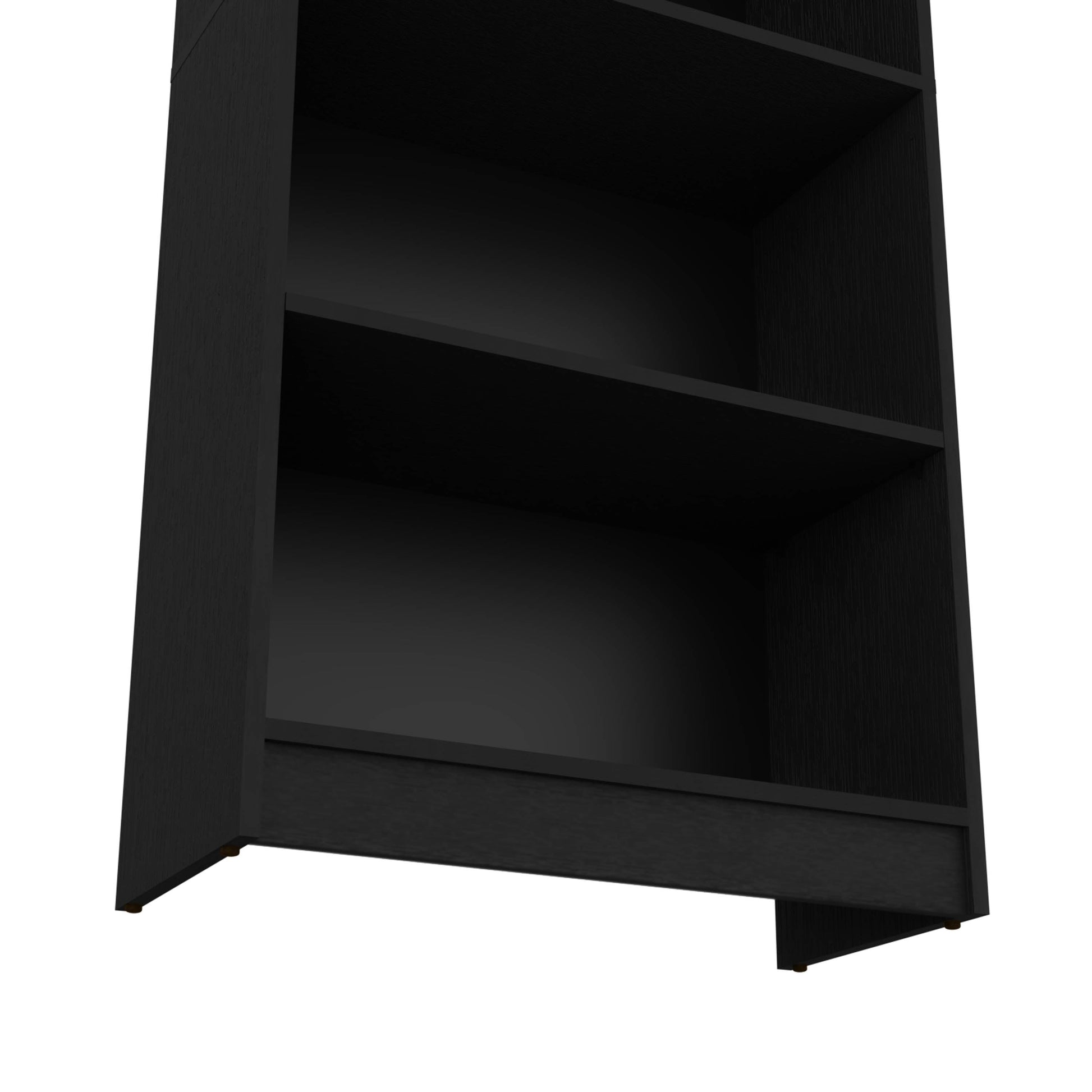 Black modern bookshelf with clean lines