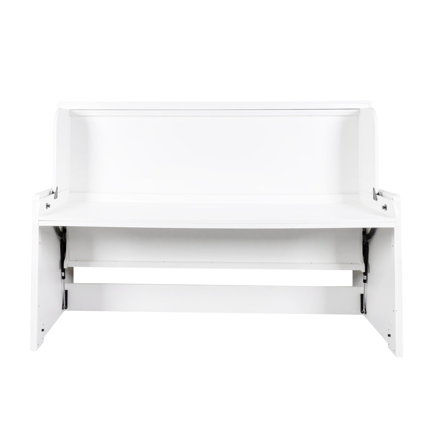 White modern wallmounted desk with hidden folddown writing surface