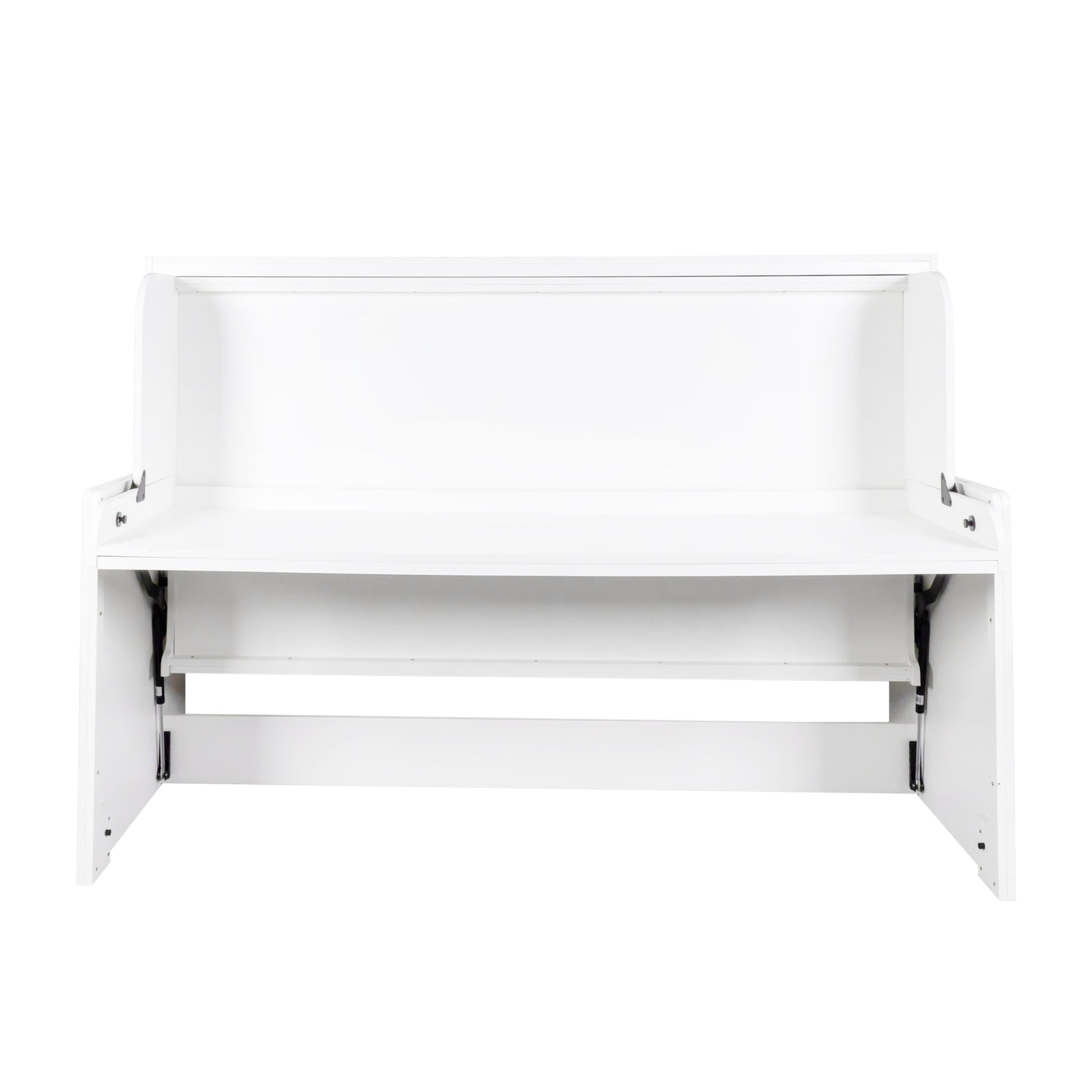White modern wallmounted desk with hidden folddown writing surface