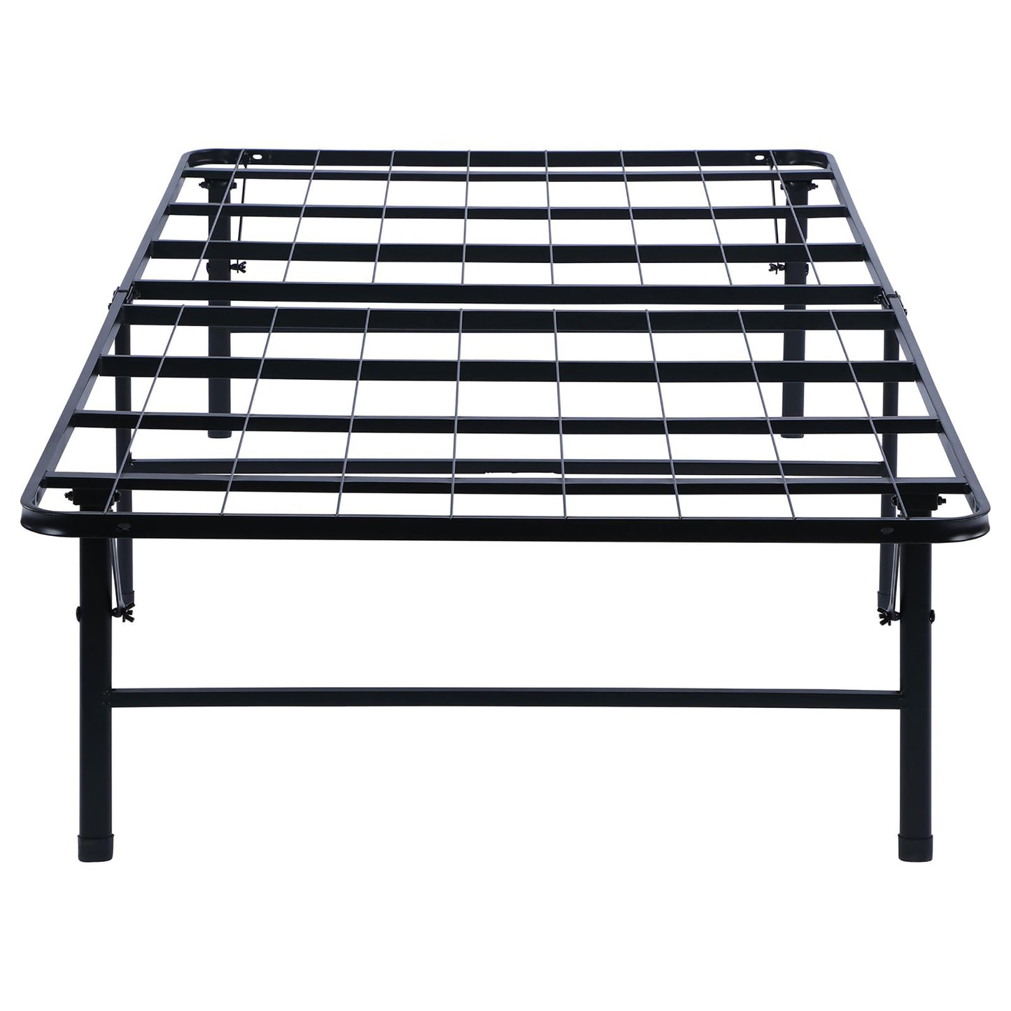 Black metal platform bed frame