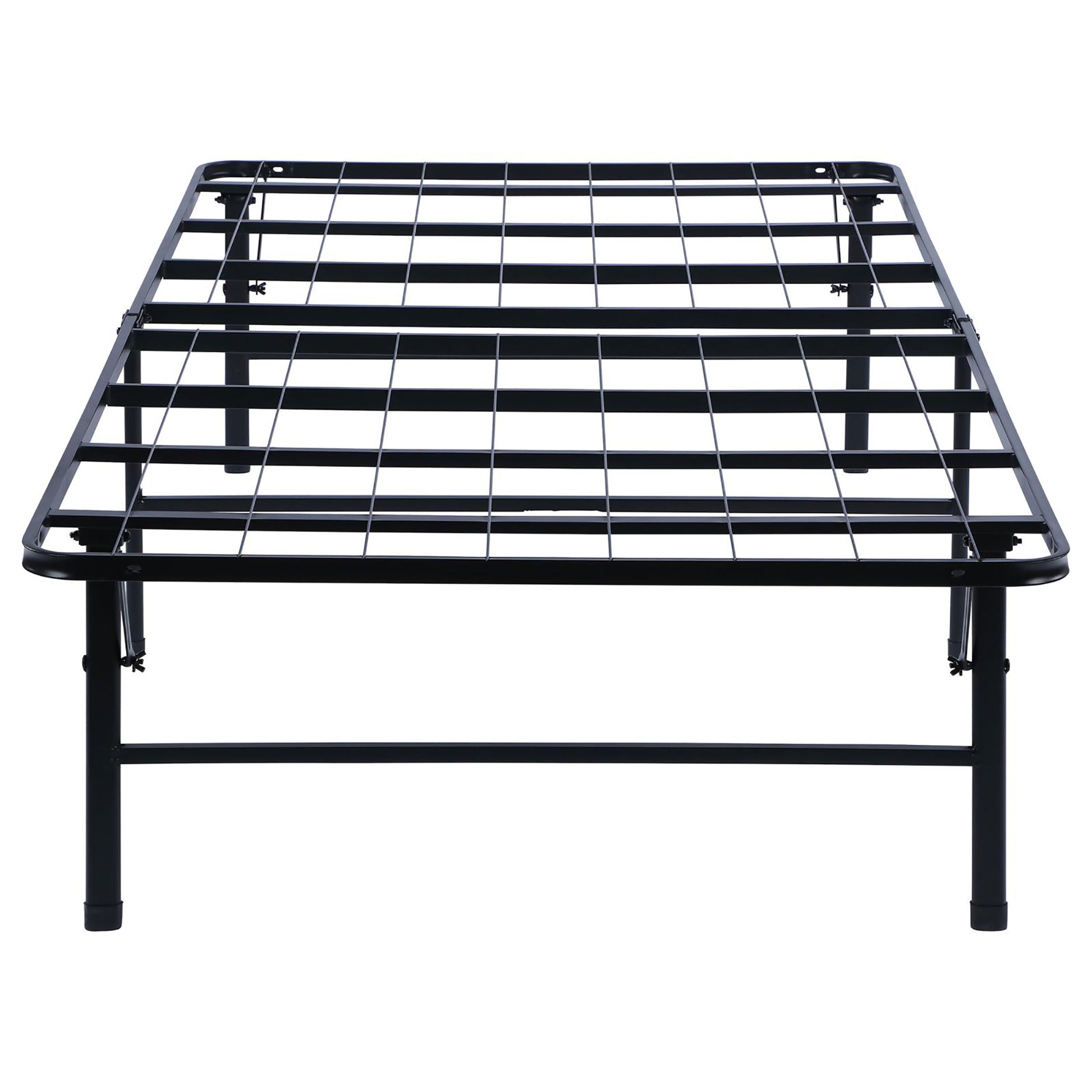 Black metal platform bed frame