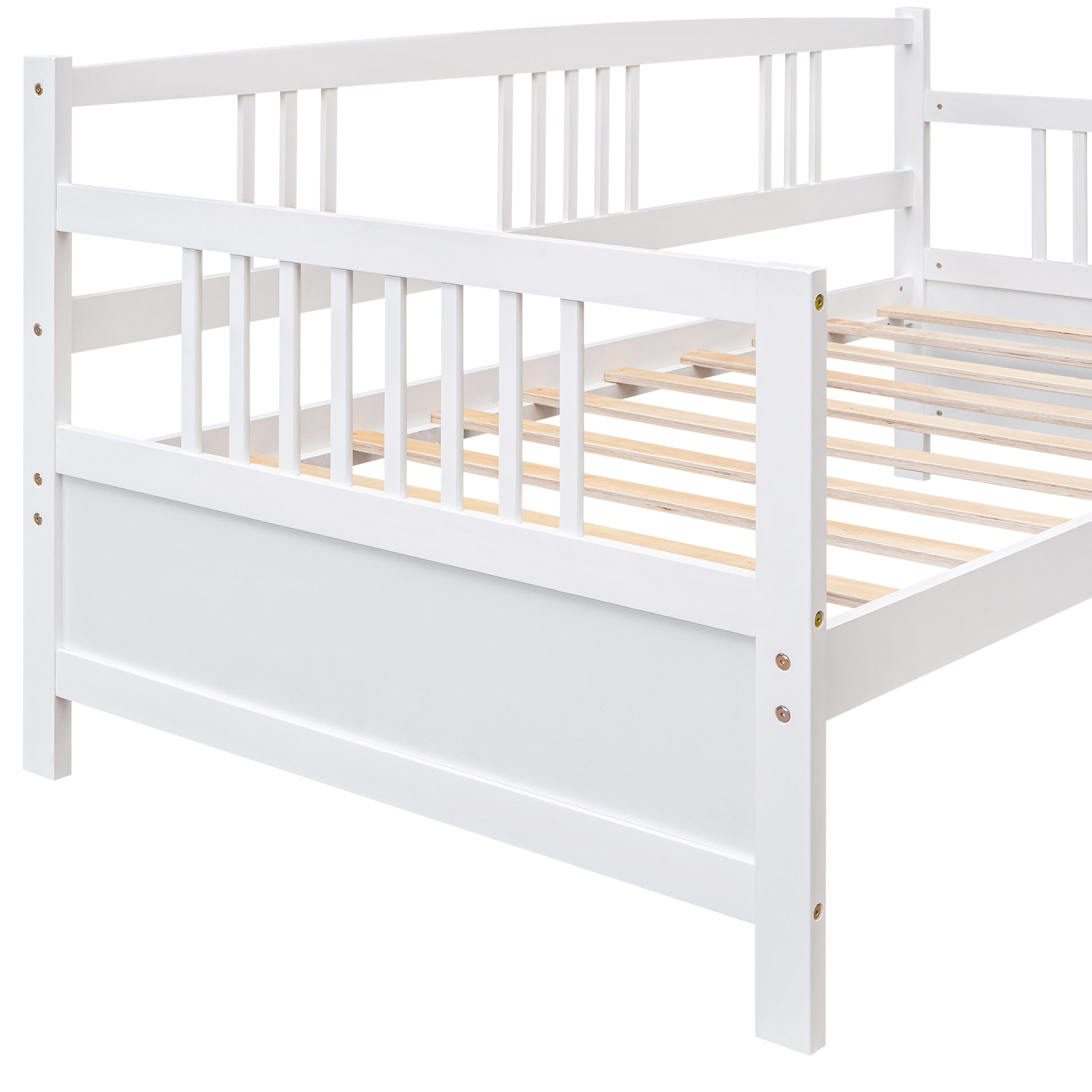 White wooden daybed with slatted base