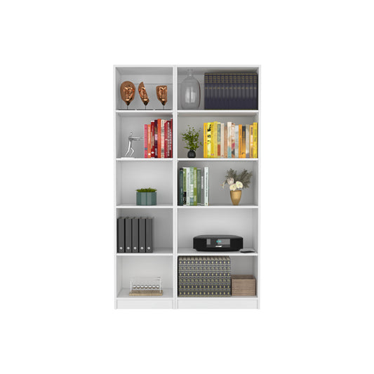 TREATLIFE HOME Modern 2 Piece Living Room Furniture Set with 2 Bookcases, Compact Design, White Finish