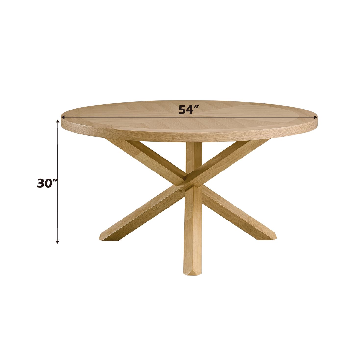 Natural oak wood dining table