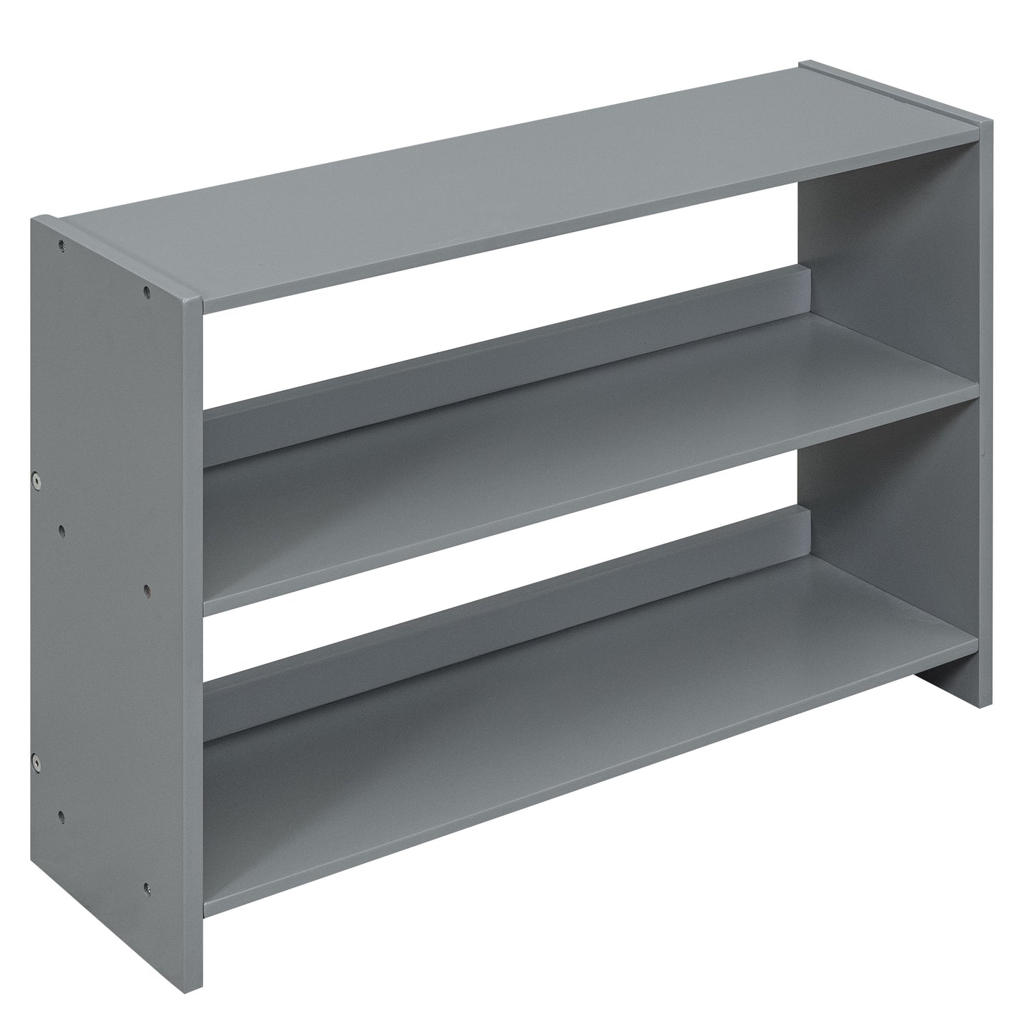 Gray tier shoe rack made of wood
