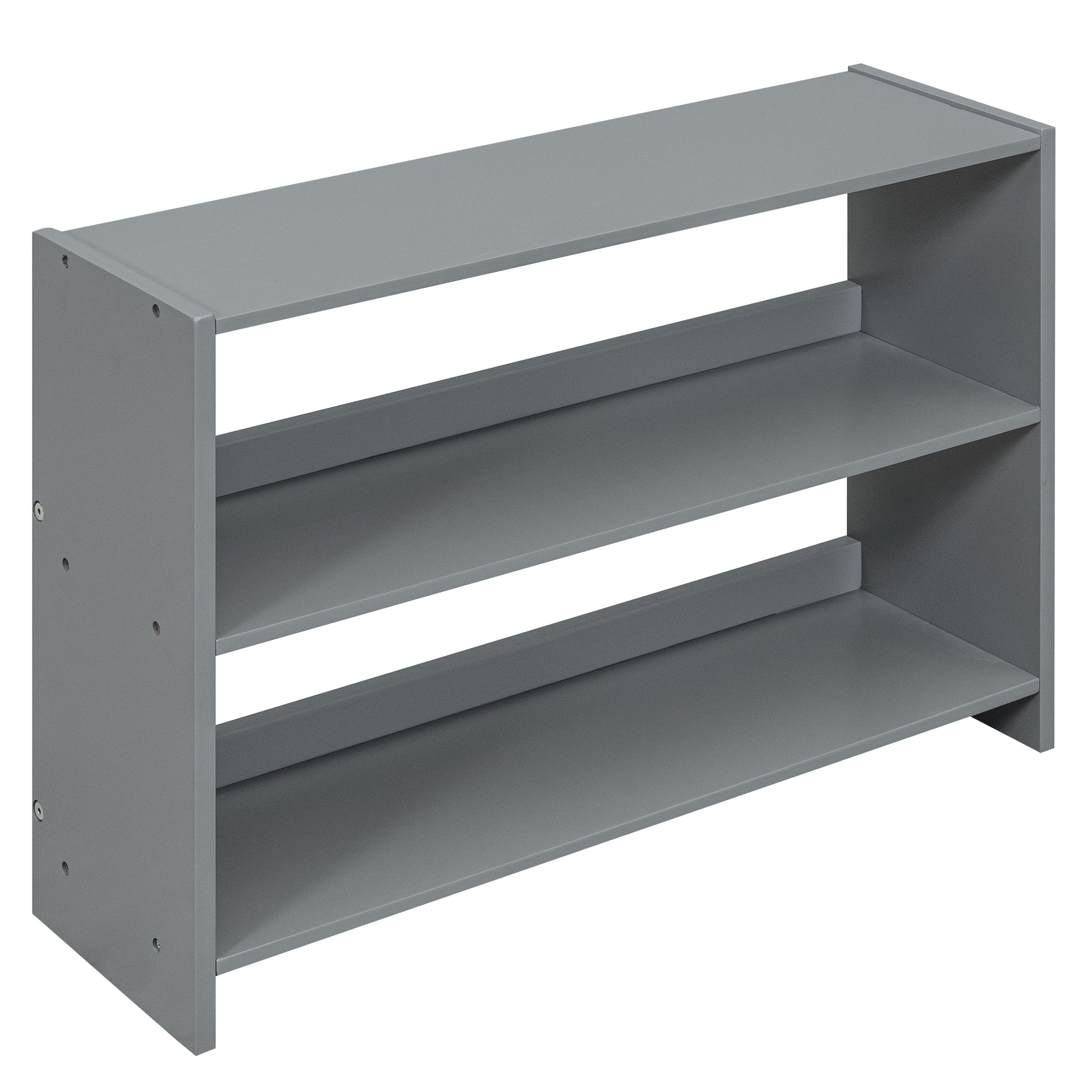 Gray tier shoe rack made of wood