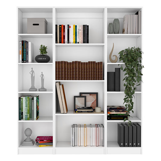 Gray lidded storage box on a white shelf