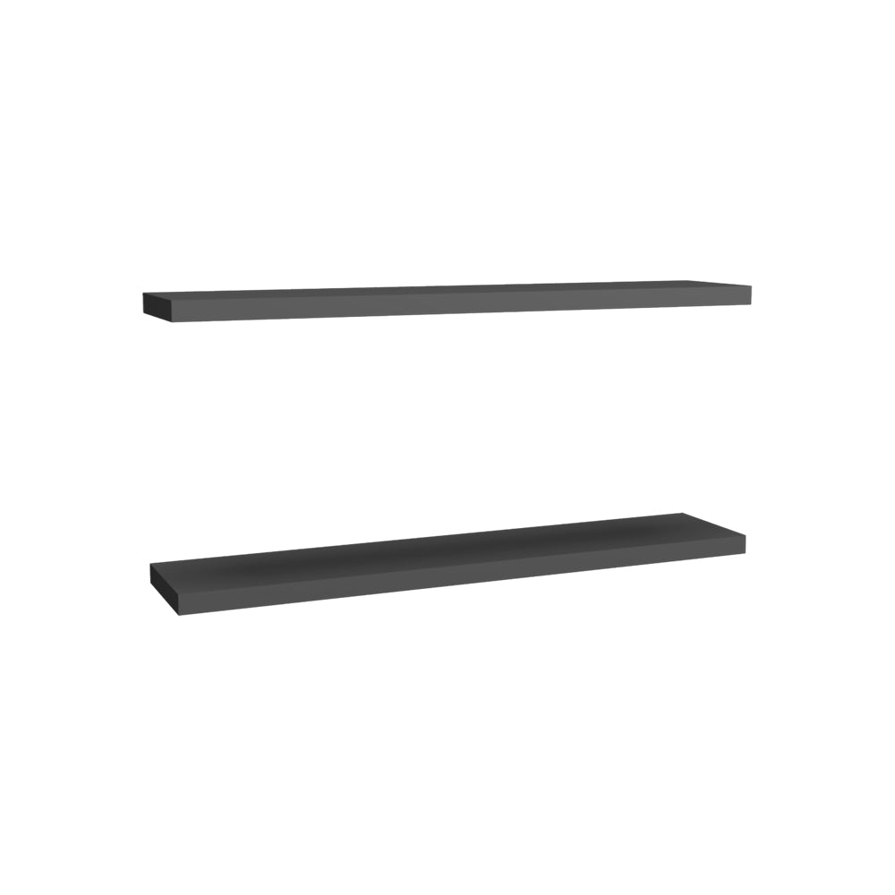 Sleek charcoal gray floating shelf set for minimalist home decor