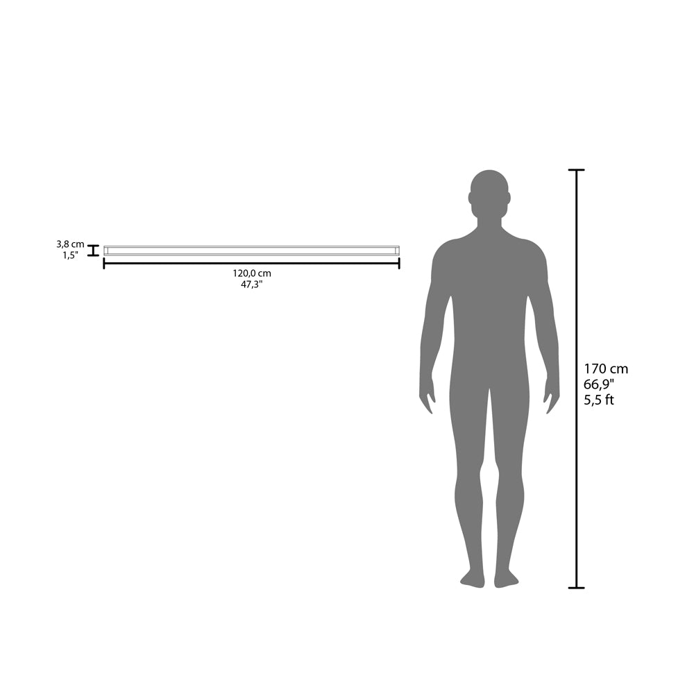 inch LED light bar dimensions relative to a  ft human figure