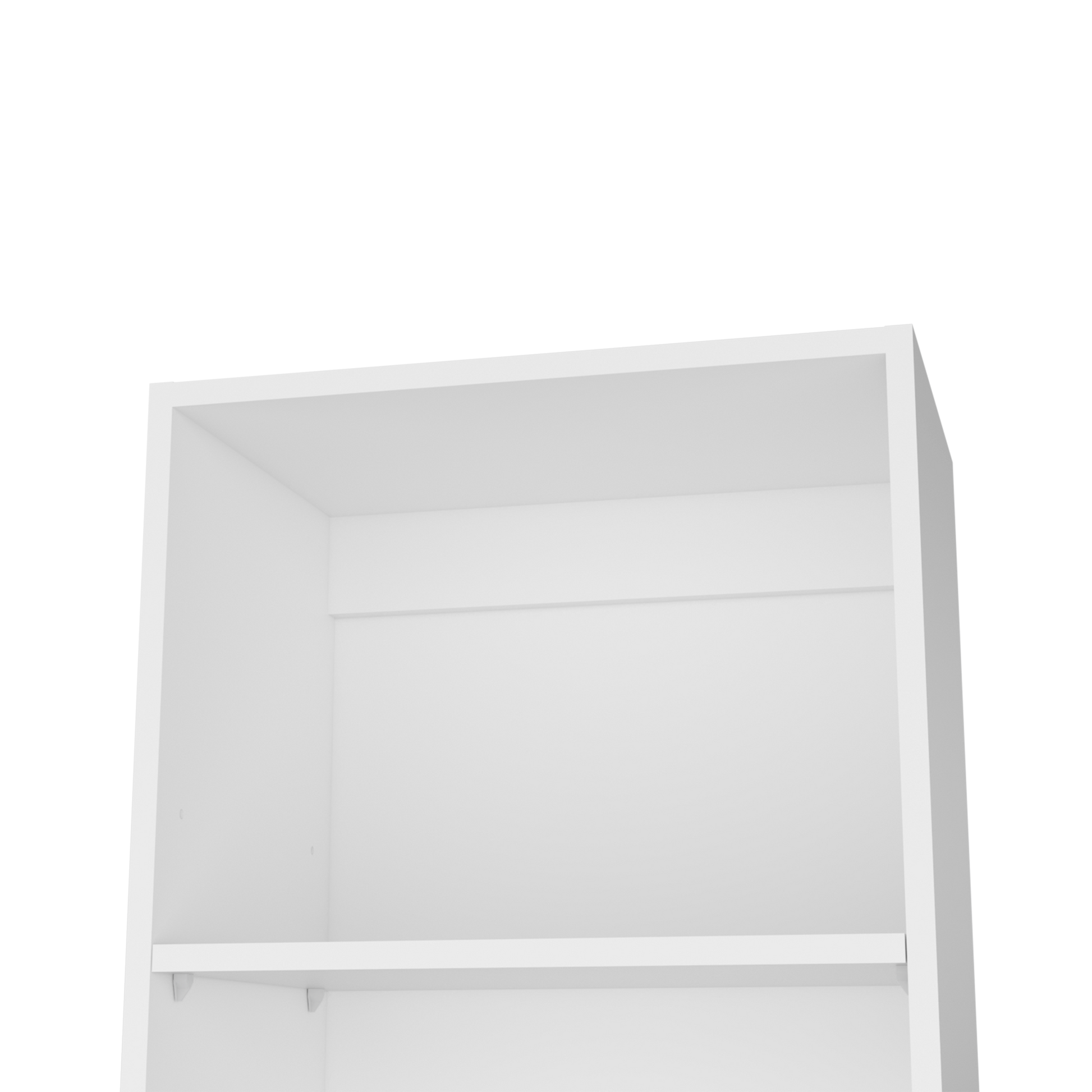 White modern bookshelf with clean lines and adjustable shelves