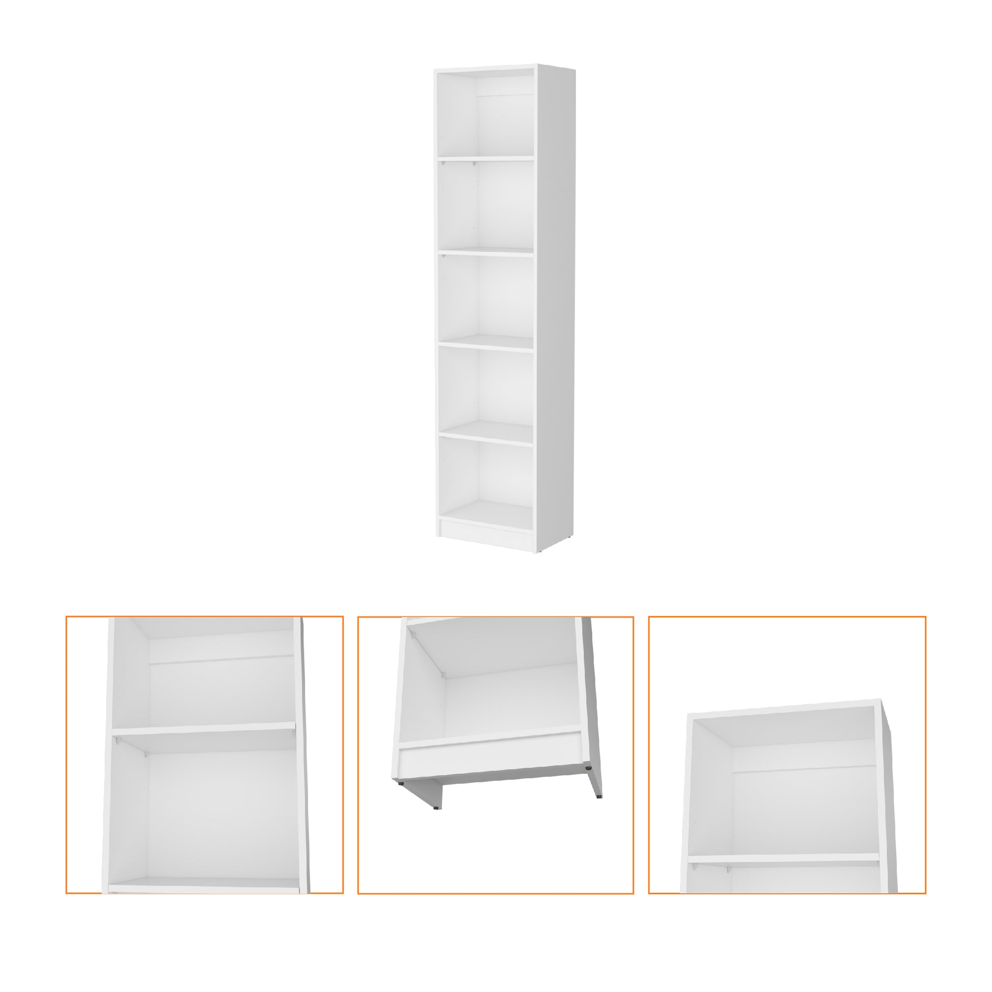 Tall white shelf bookcase