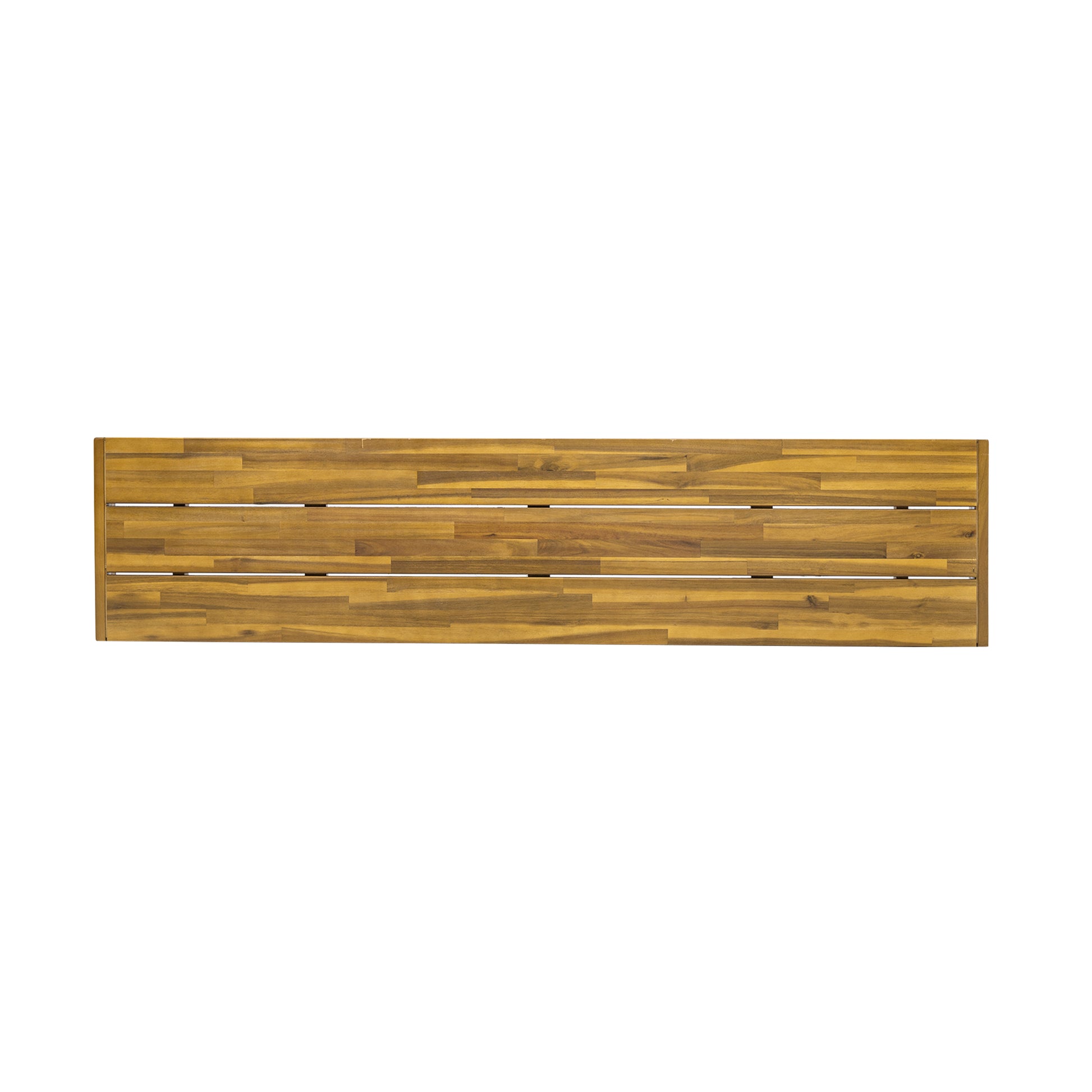 Acacia wood dining table with slatted top natural wood finish modern design