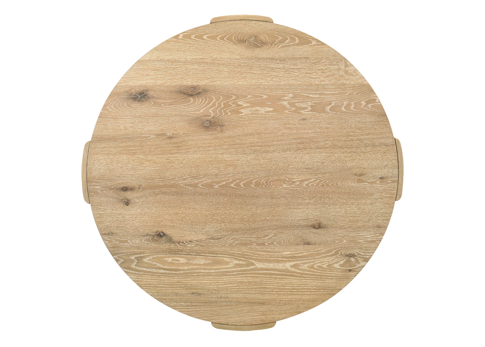 Oval light oak coffee table with natural wood grain texture