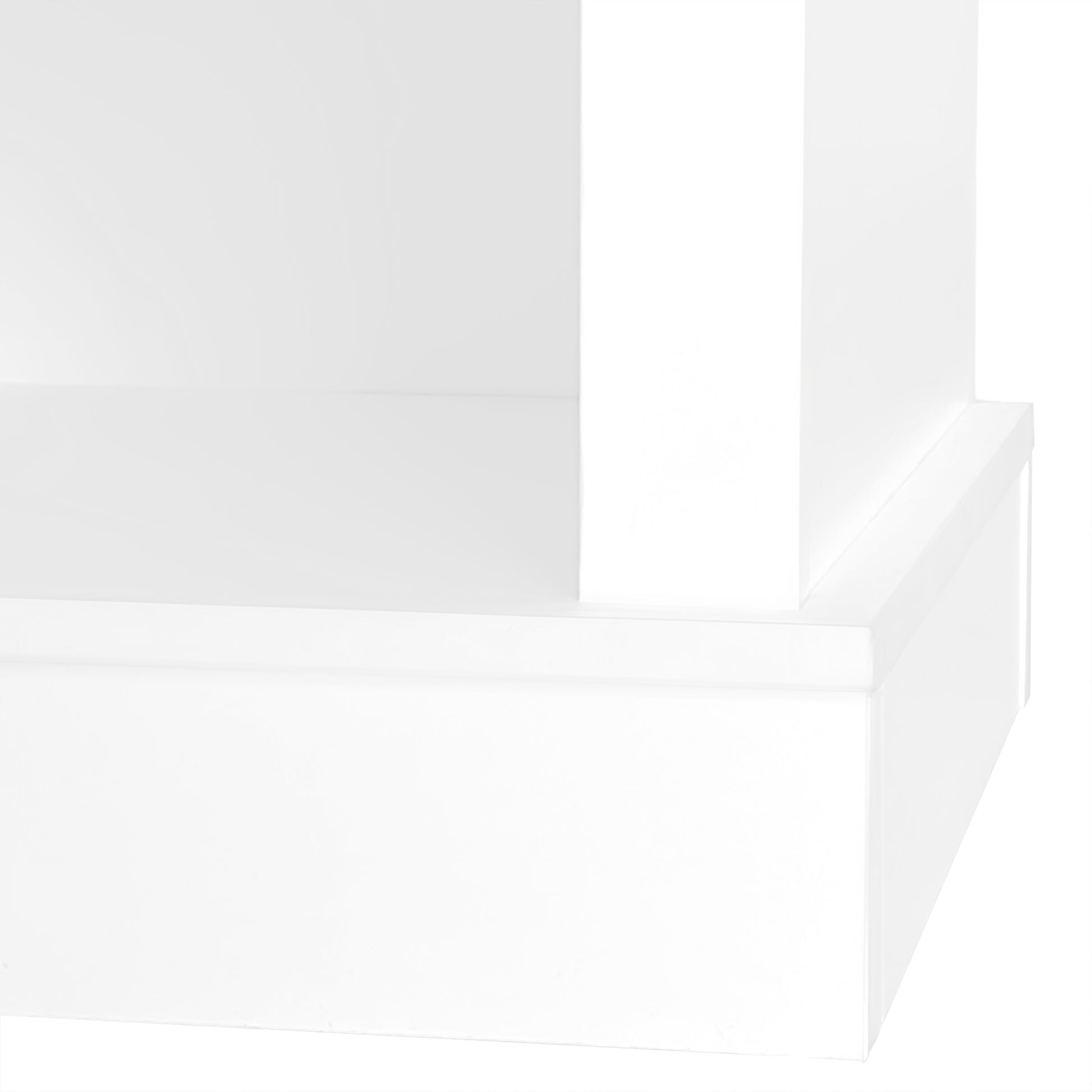 Closeup of a clean white modern furniture base