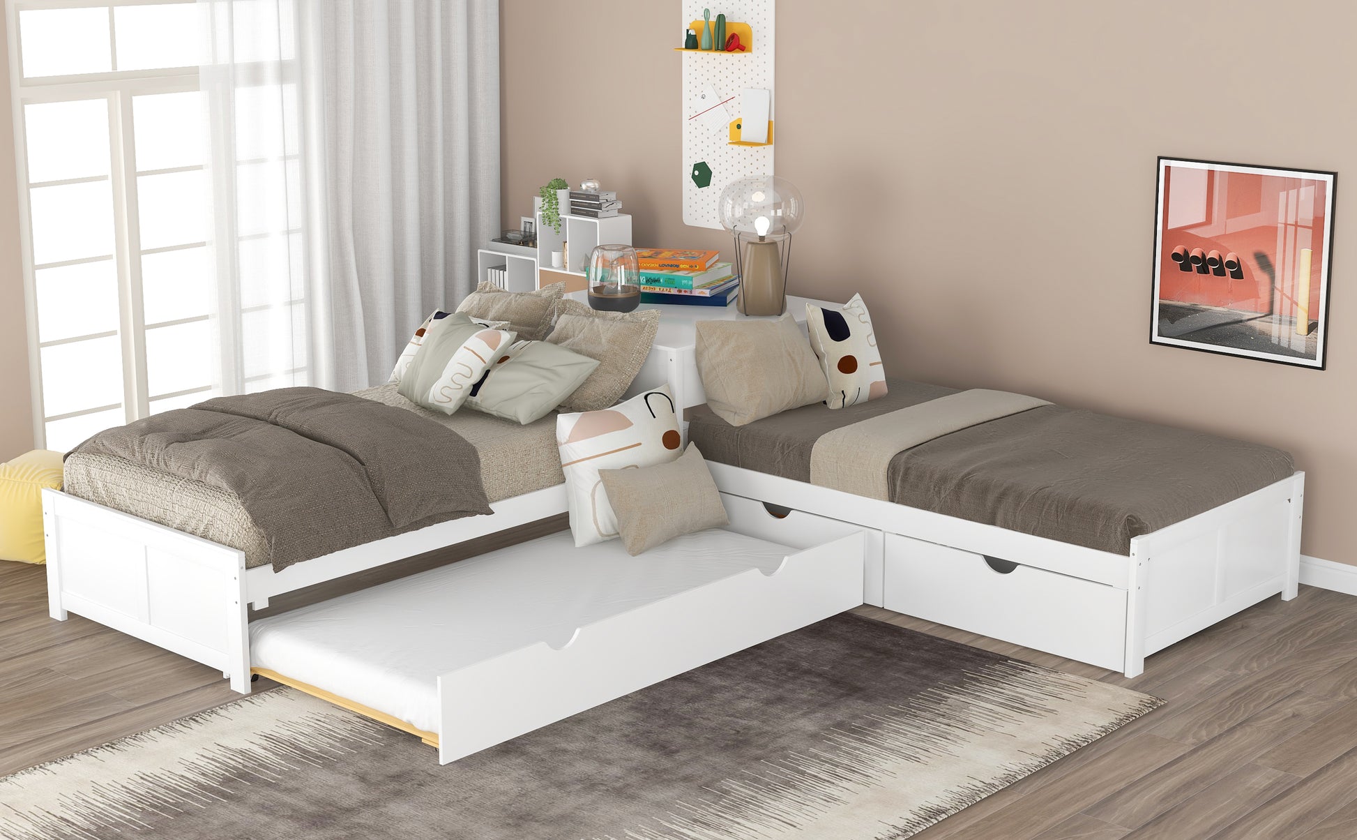 White twin size daybed with pullout trundle