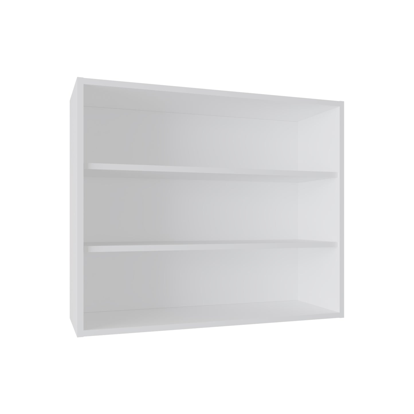 White minimalist wall shelf with two open tiers