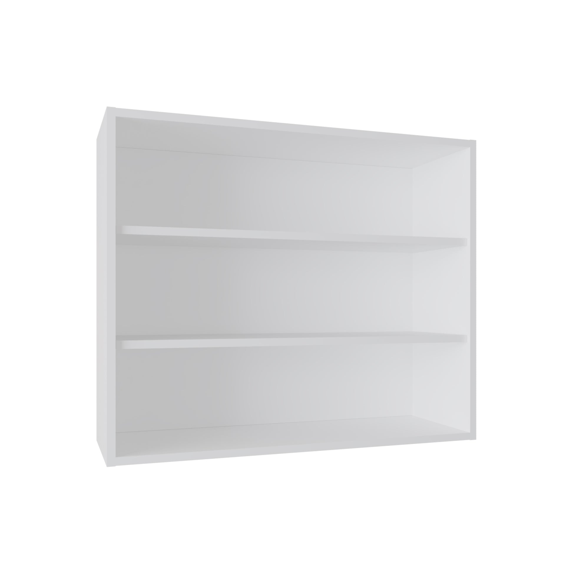 White minimalist wall shelf with two open tiers