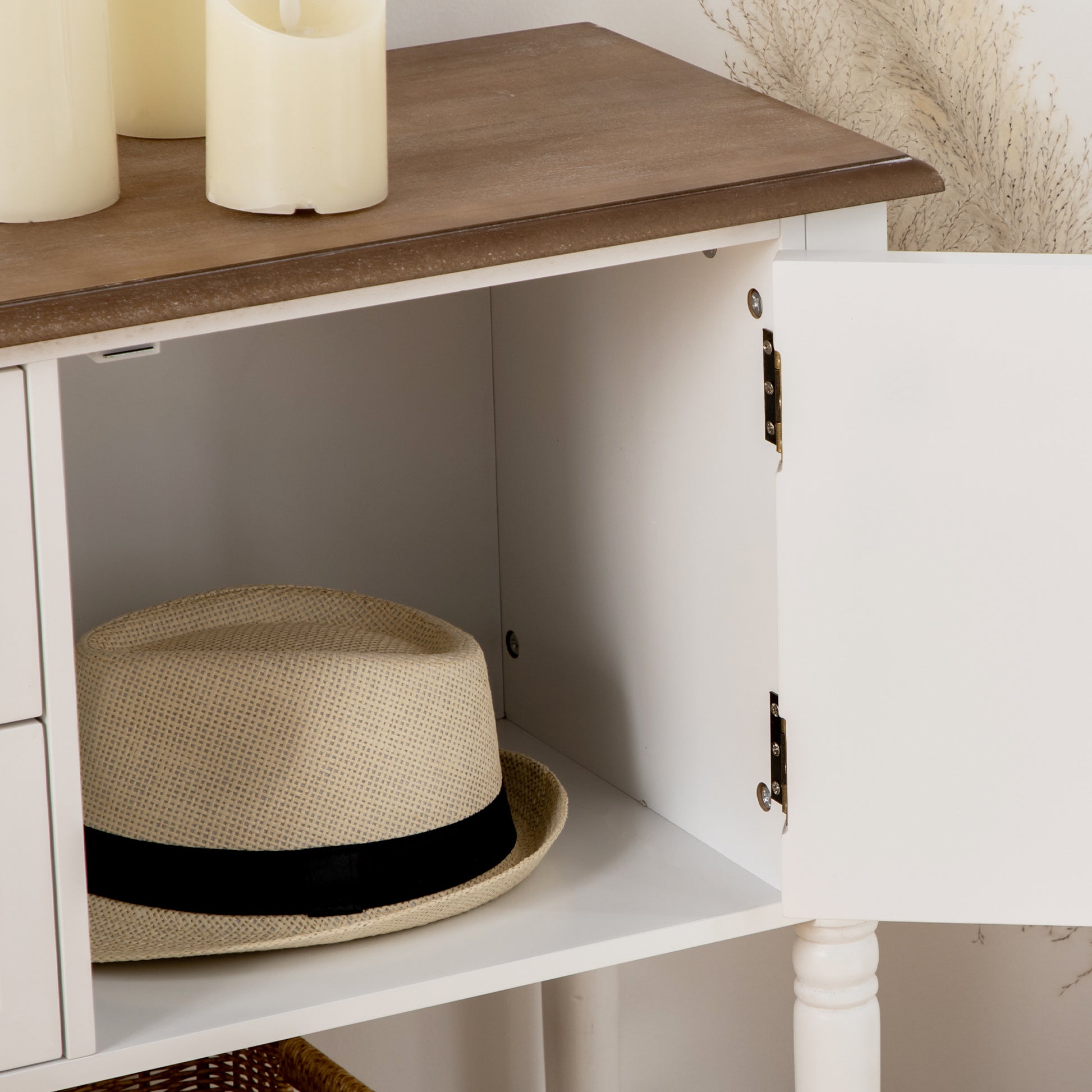 Straw fedora hat with black ribbon detail