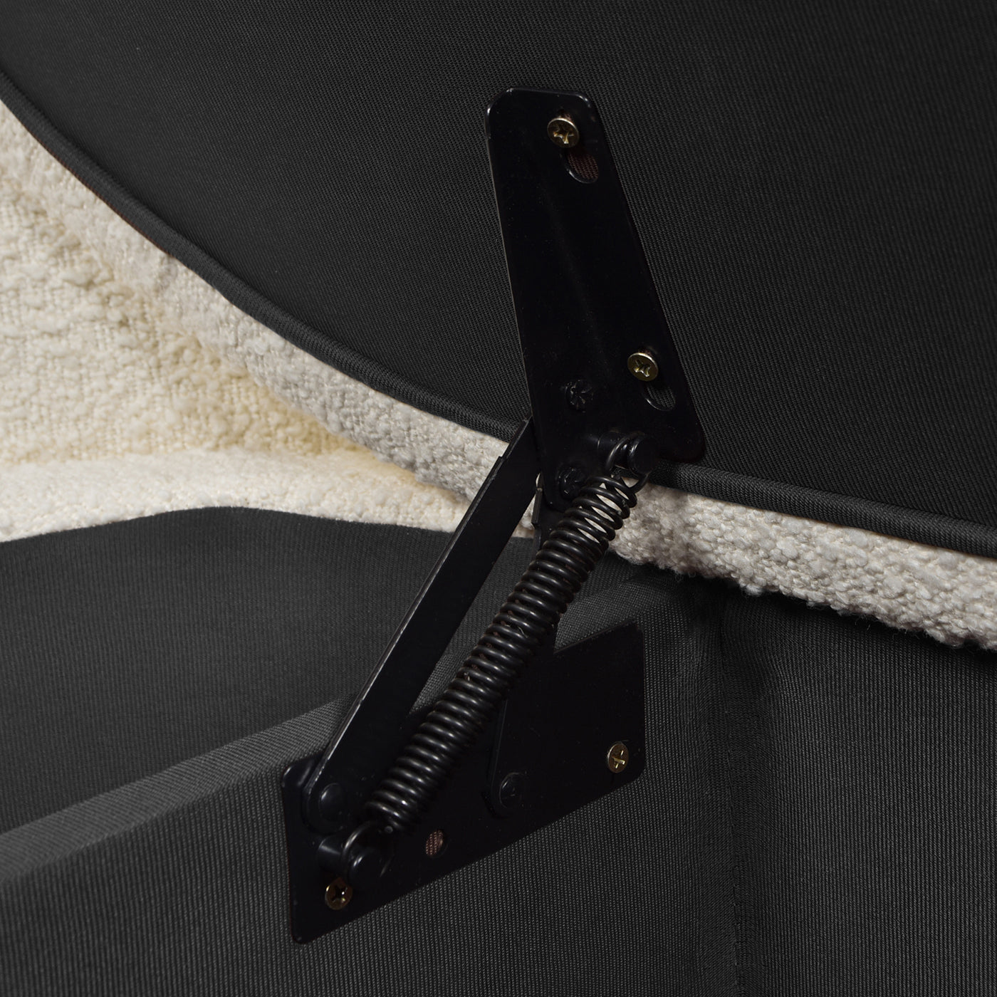 Black metal liftup mechanism with spring for ottoman storage