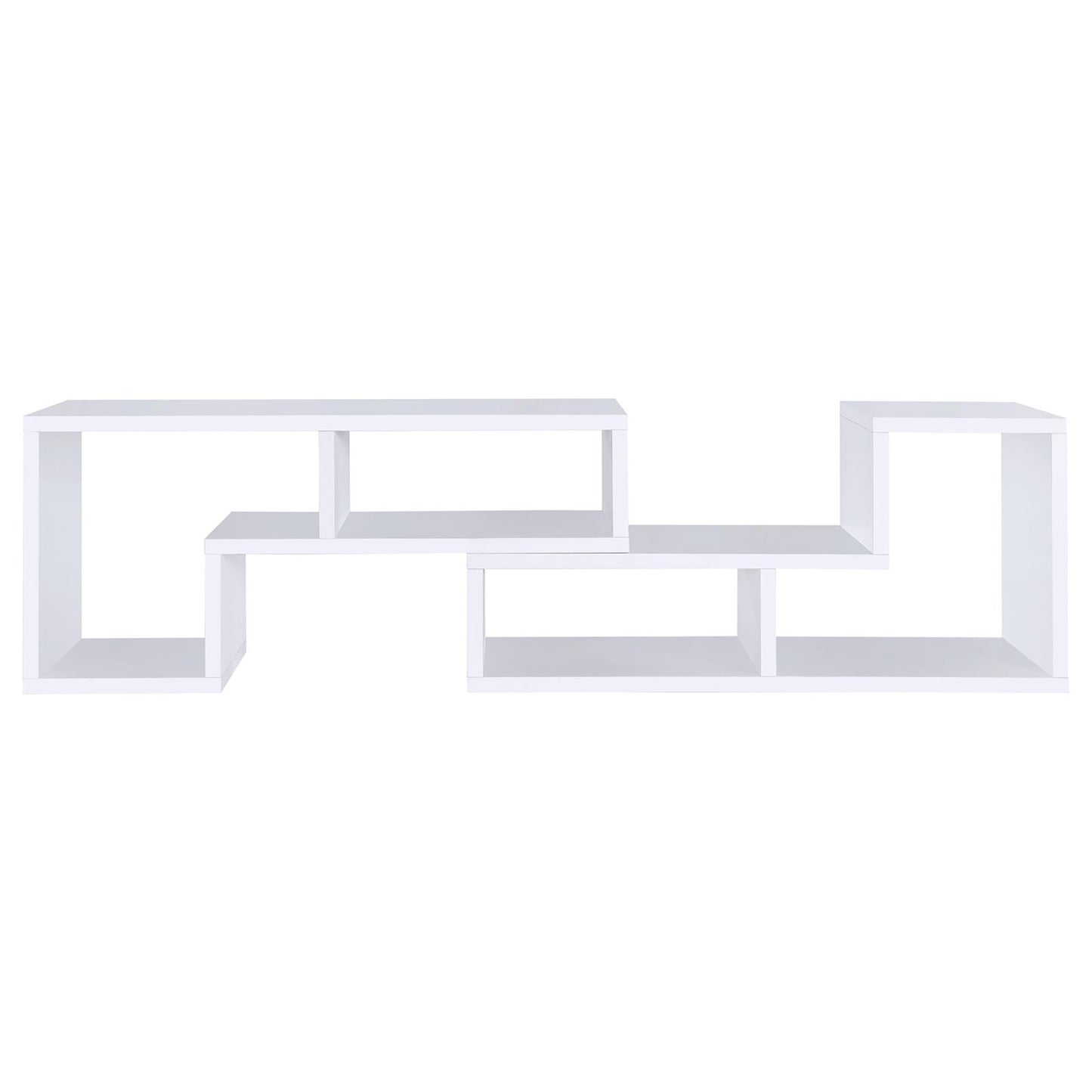 White modern geometric floating shelf