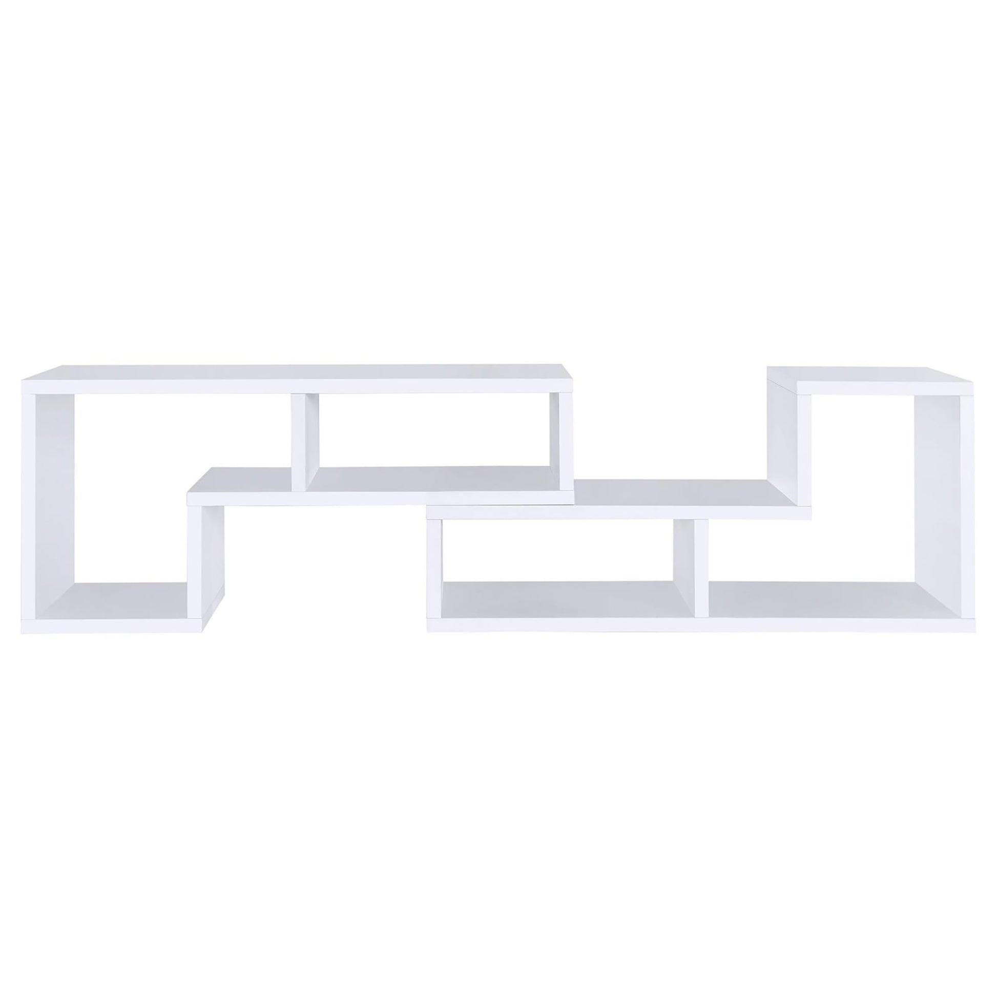 White modern geometric floating shelf