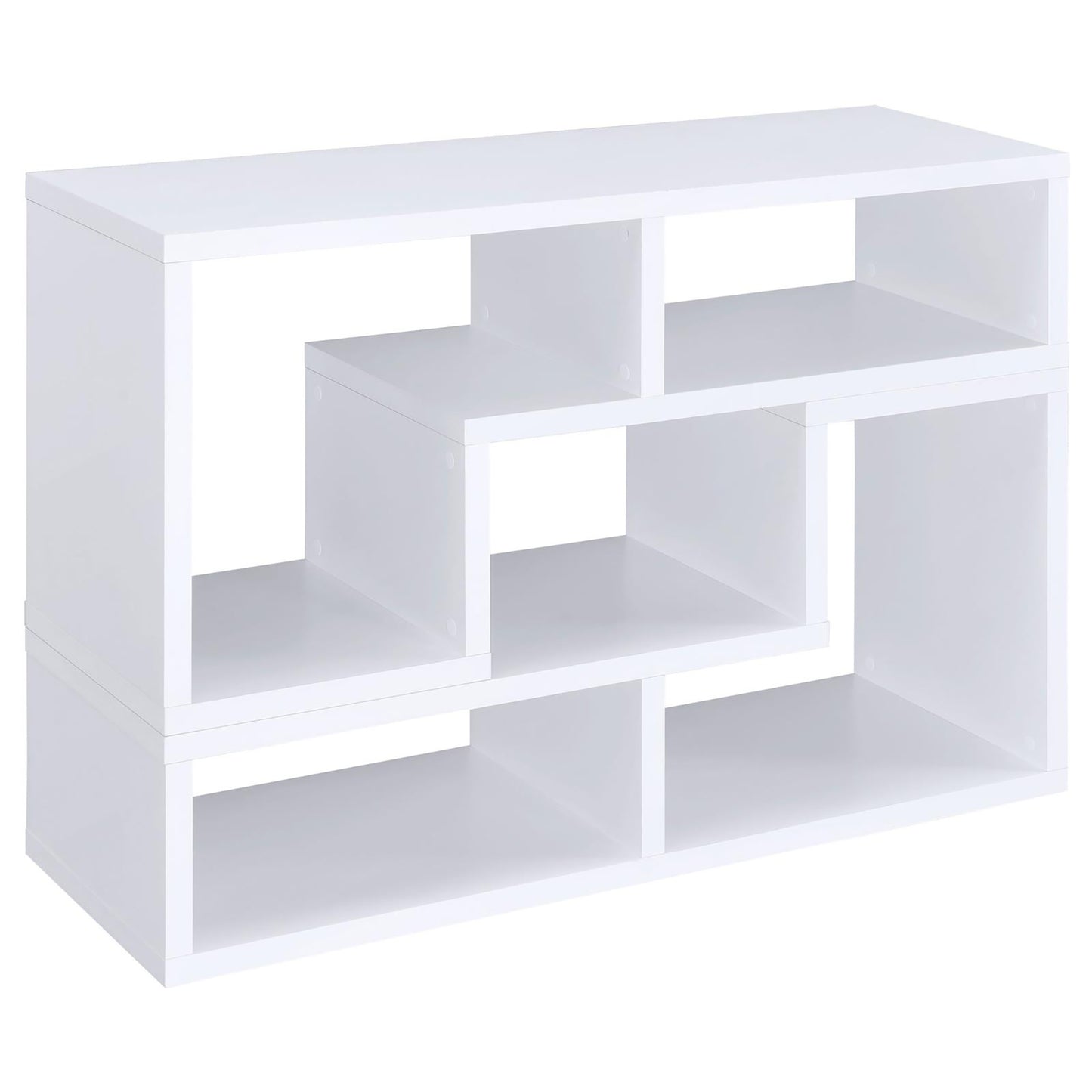 White modern cube shelving unit for books and decor