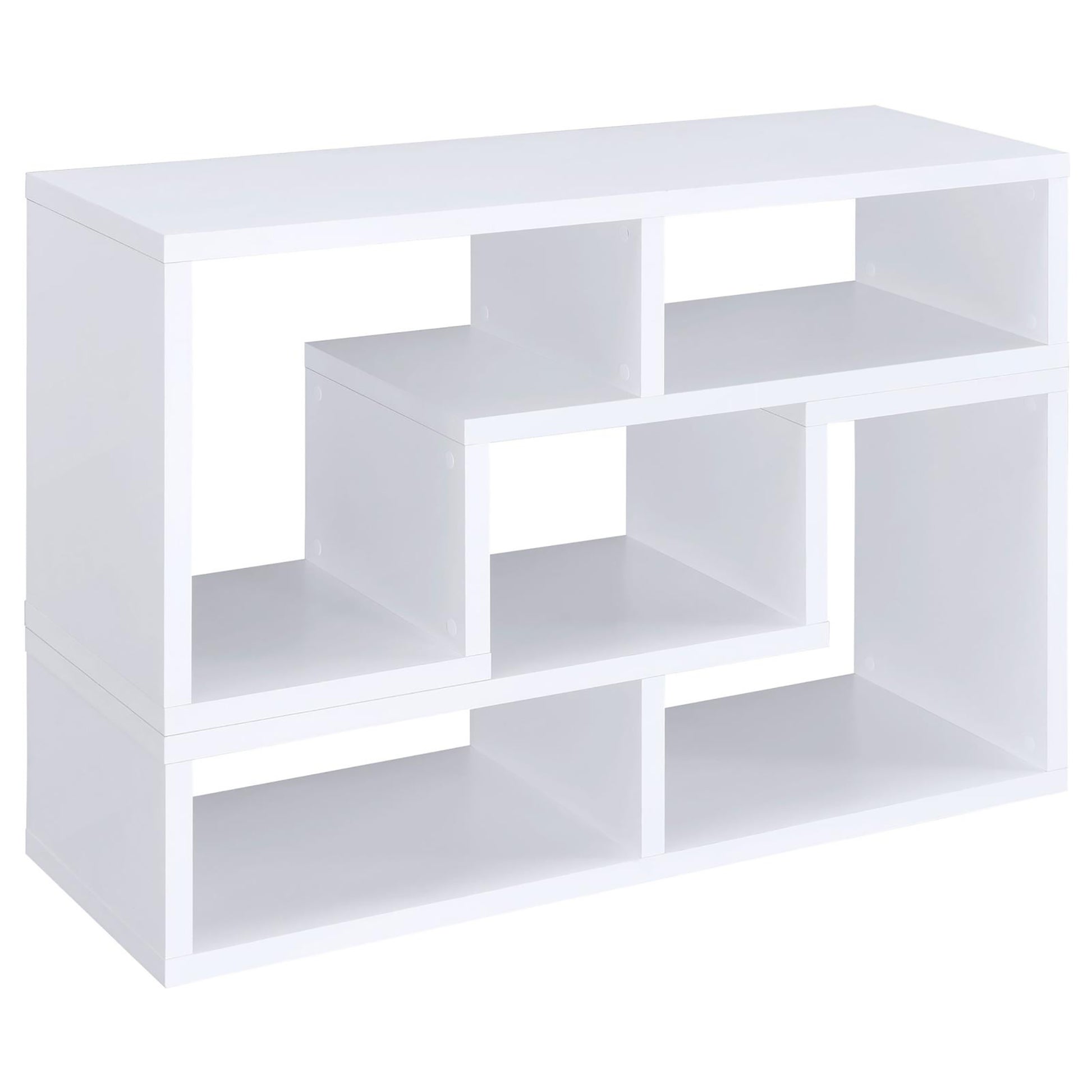 White modern cube shelving unit for books and decor