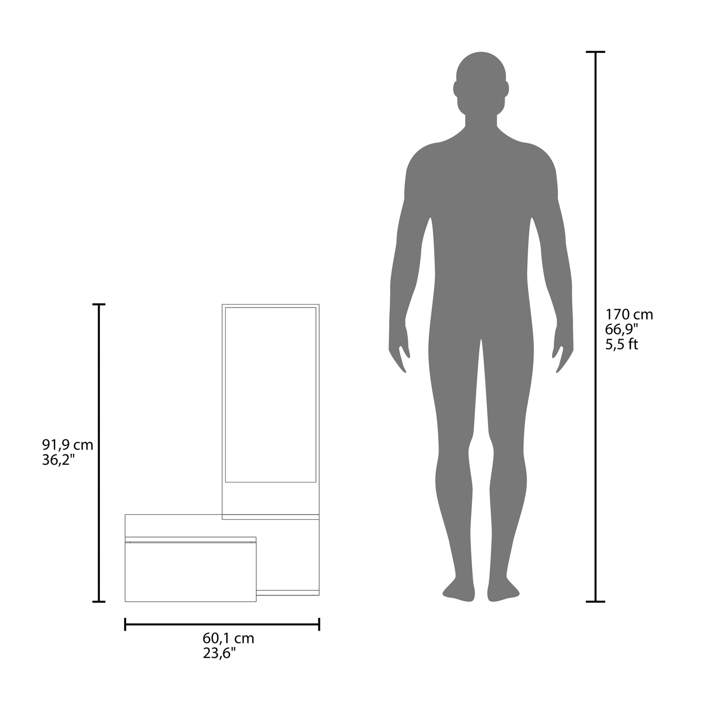 Modern modular shelf unit dimensions