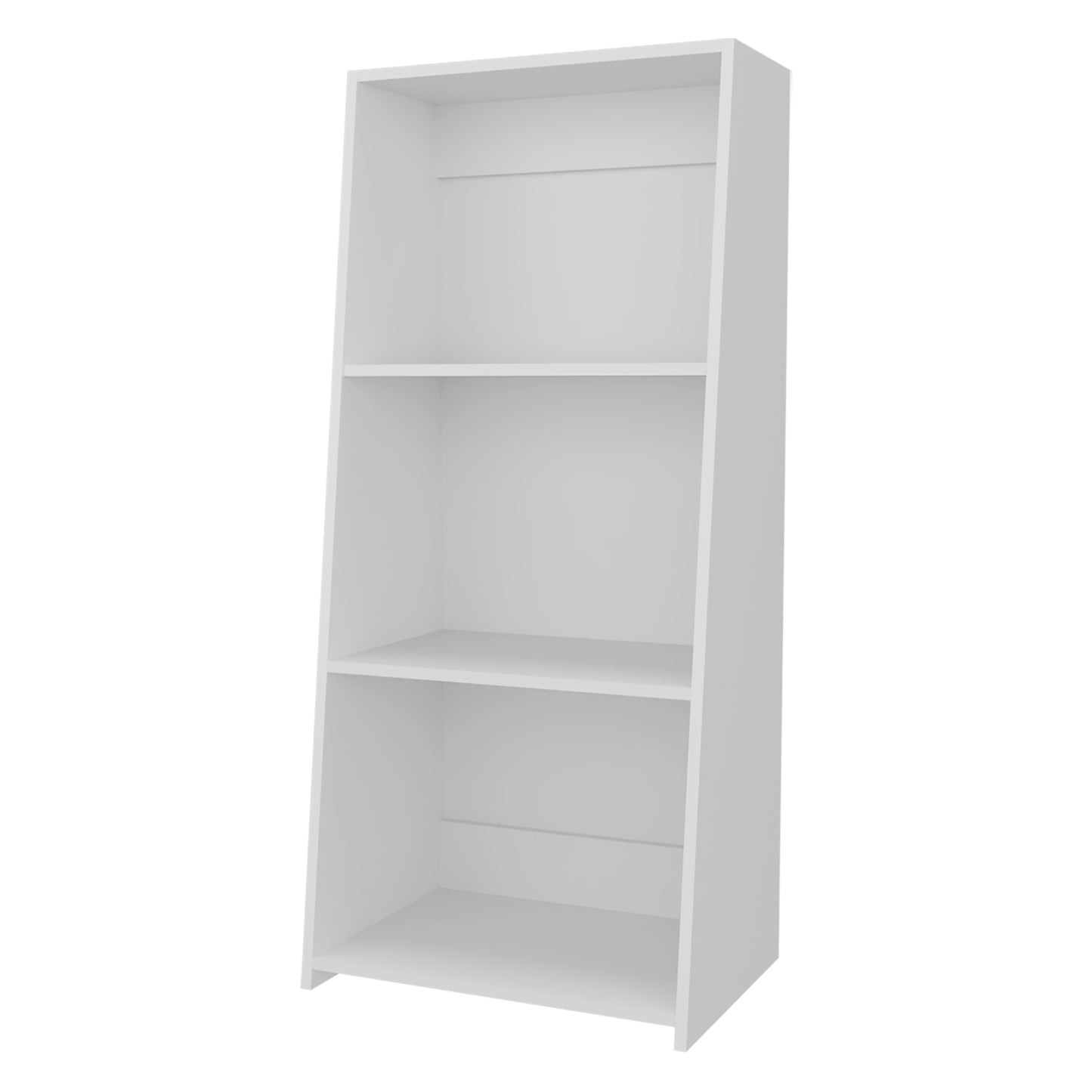 Modern white threeshelf bookshelf