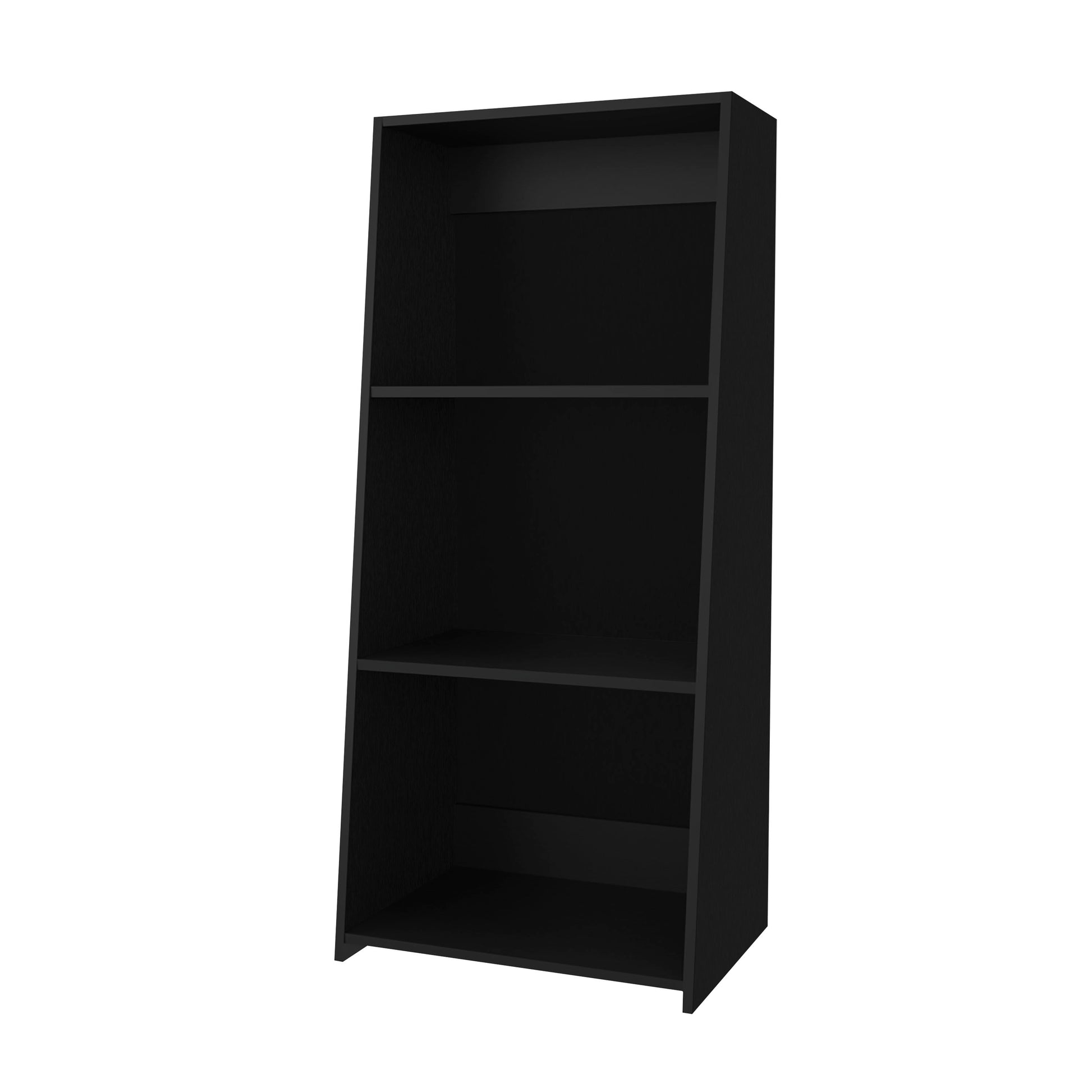 Sleek black shelf modern bookcase