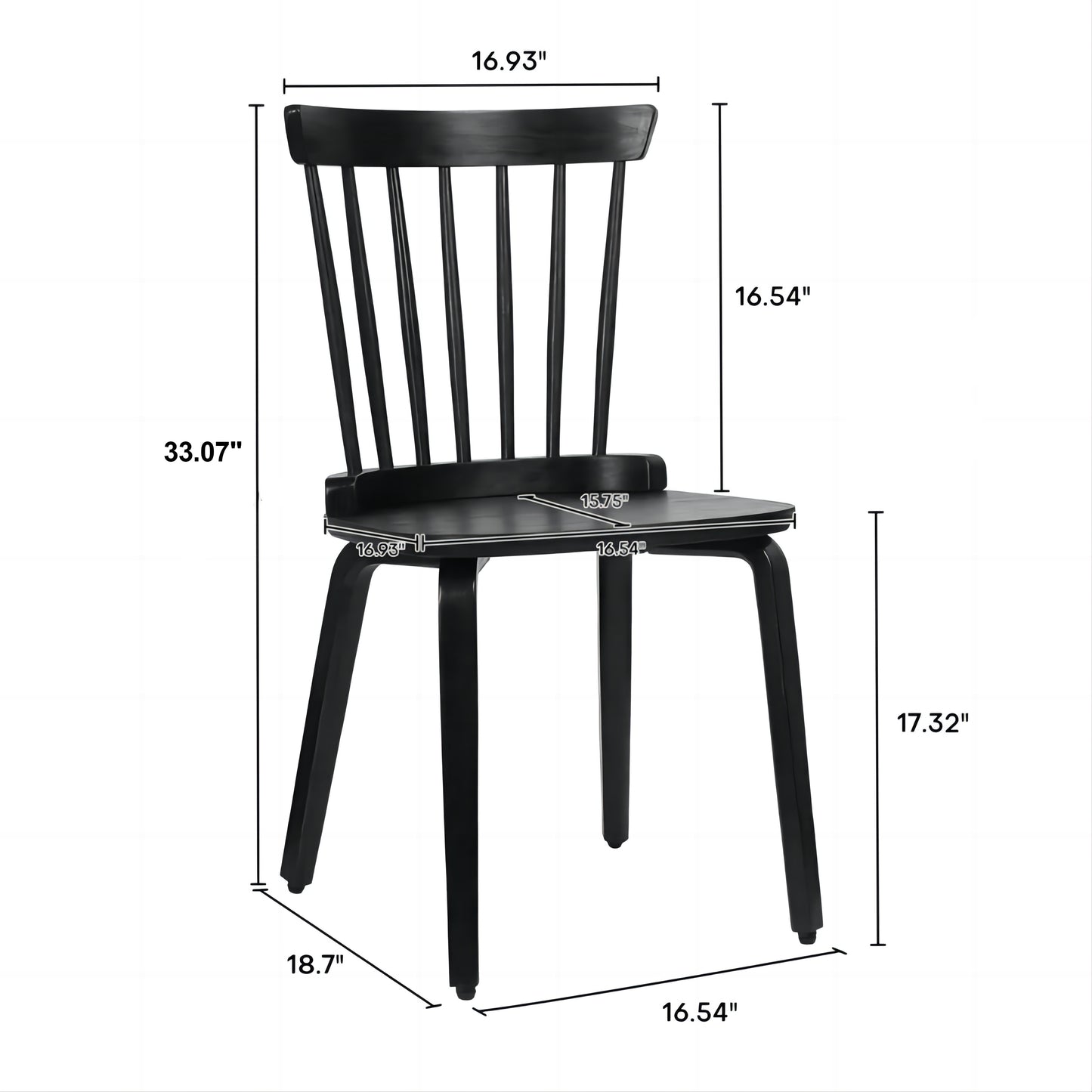 Black Windsor chair with spindle back