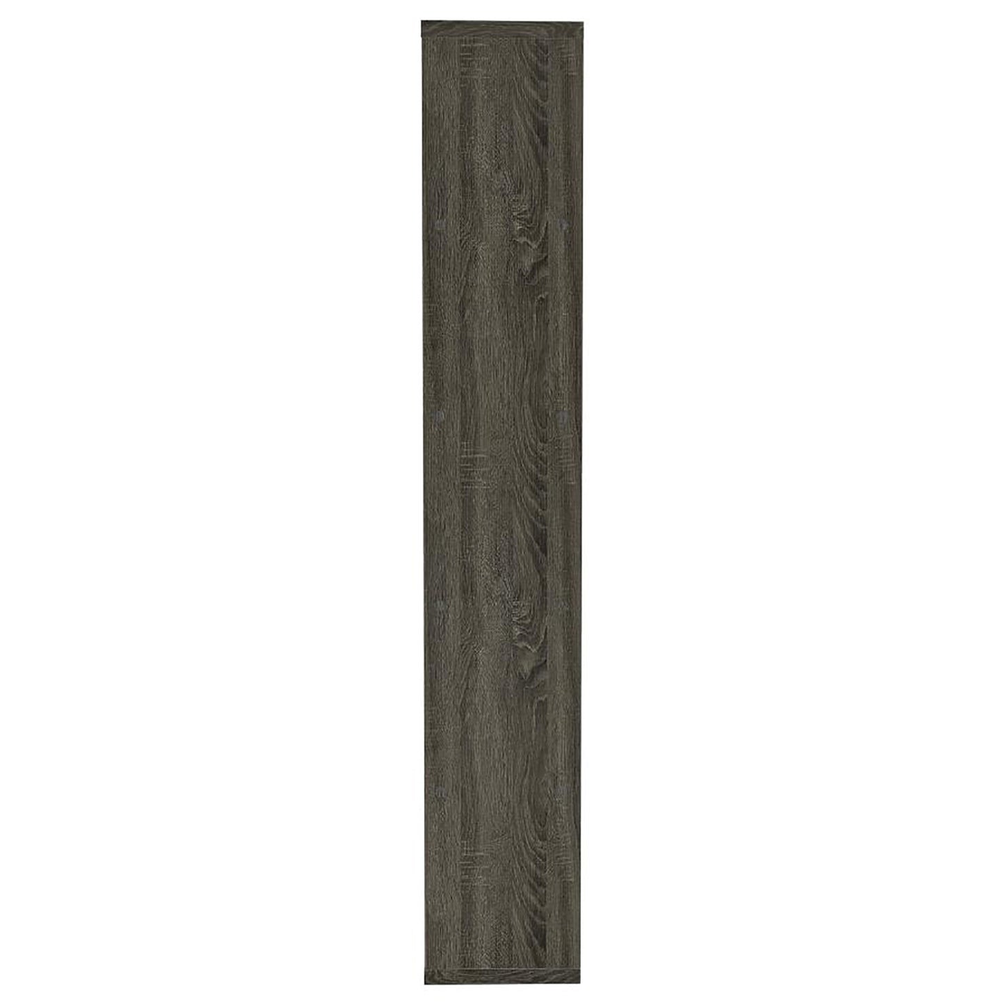 Dark gray wood grain shelf panel