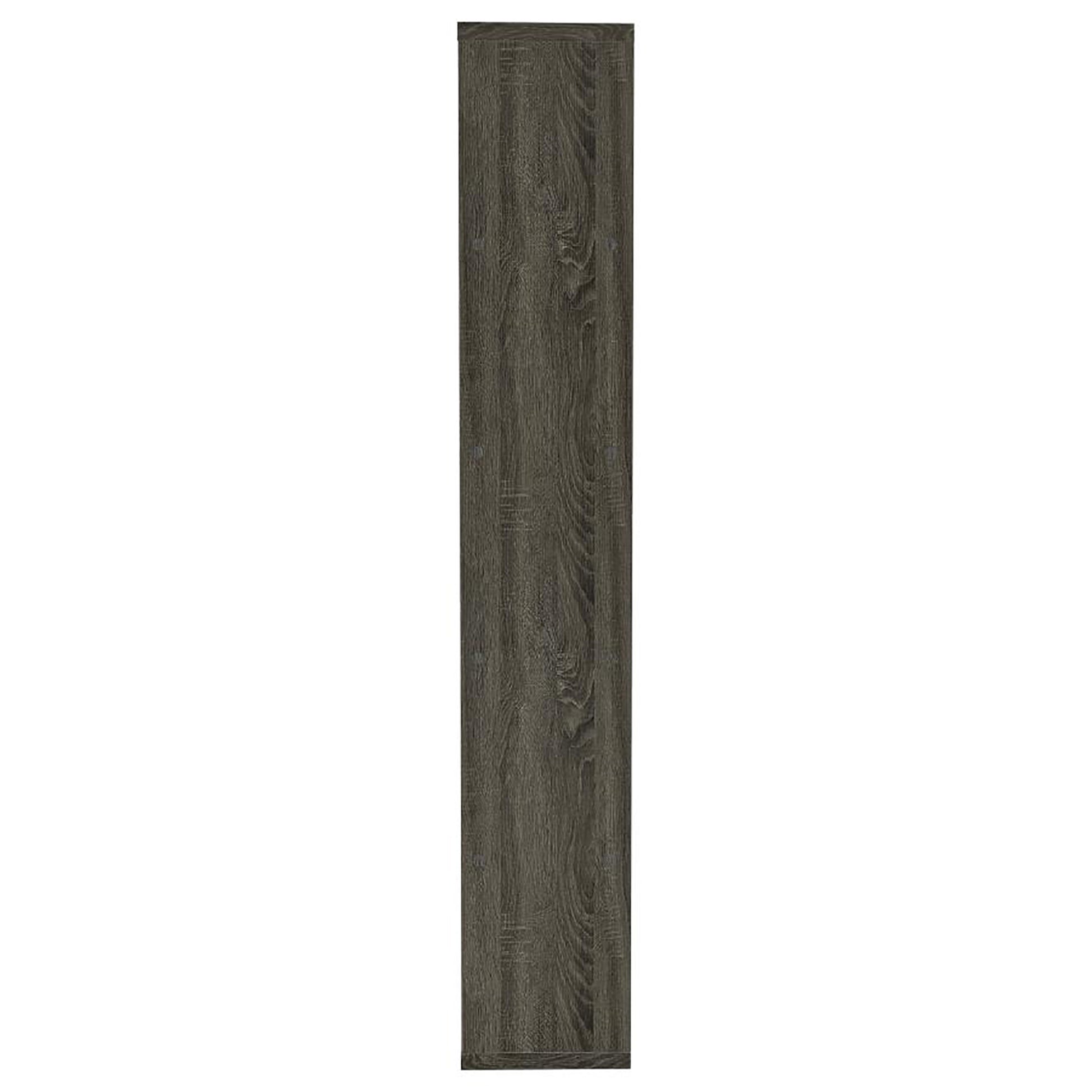 Dark gray wood grain shelf panel