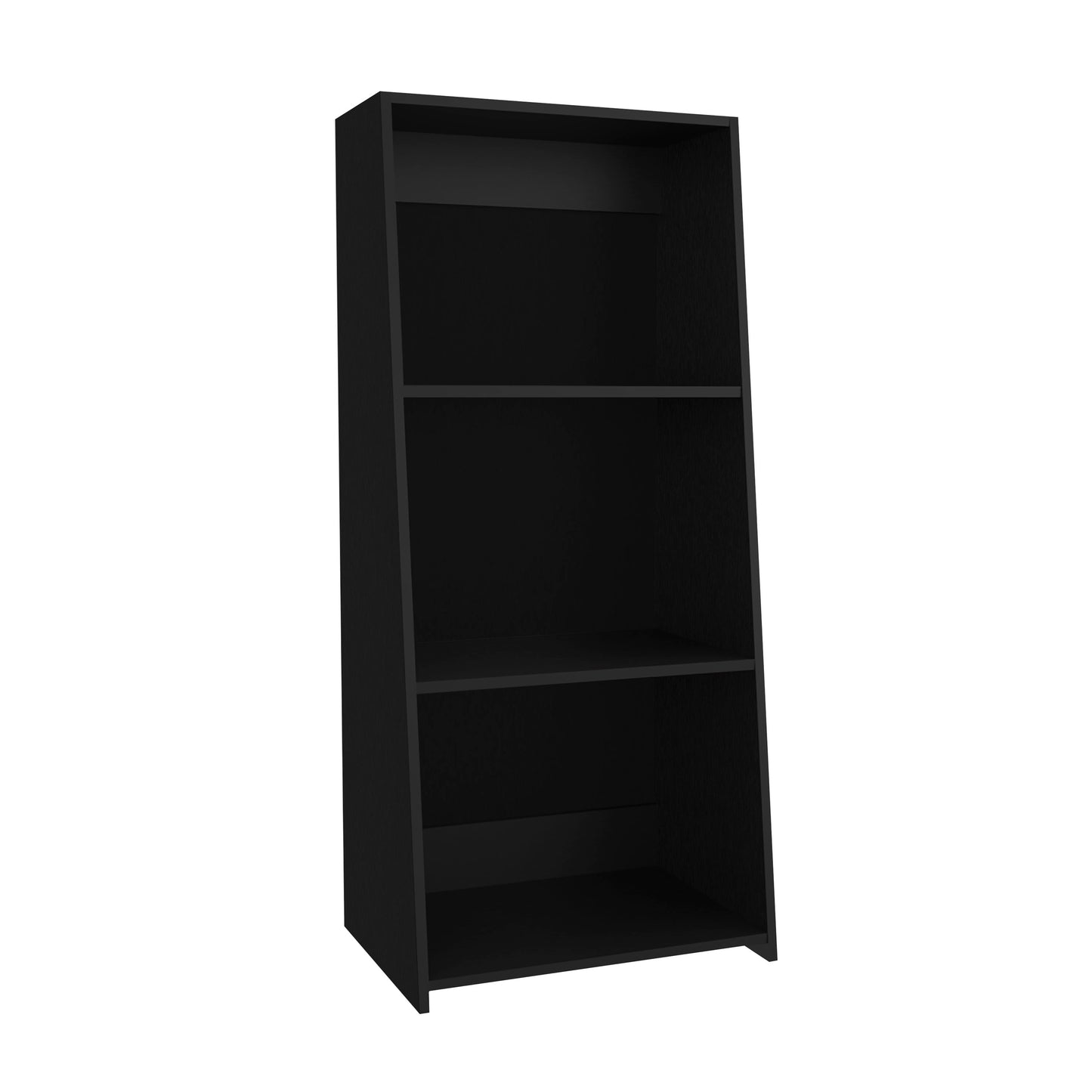 Black threeshelf modern bookcase