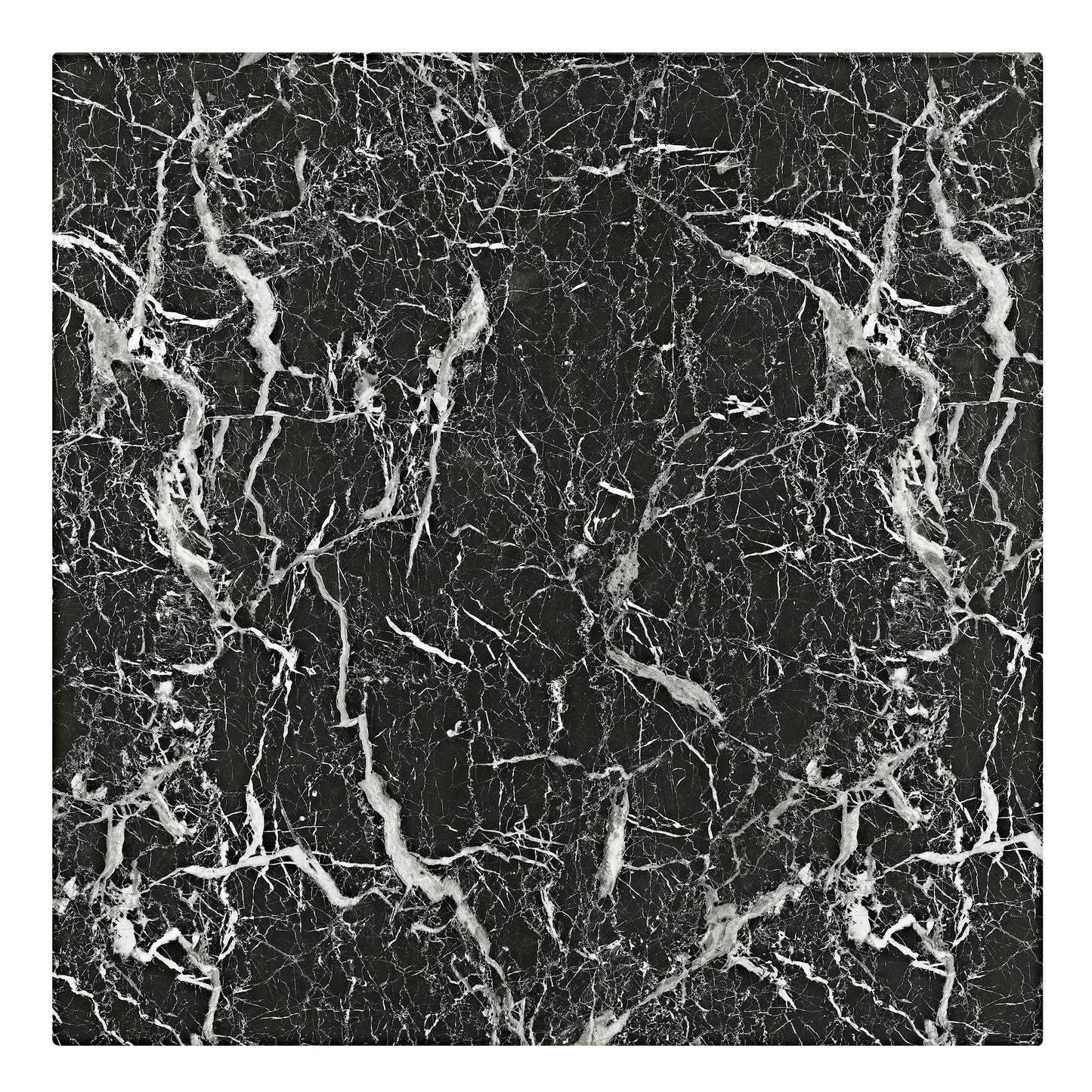 Black marble effect placemat with white veining