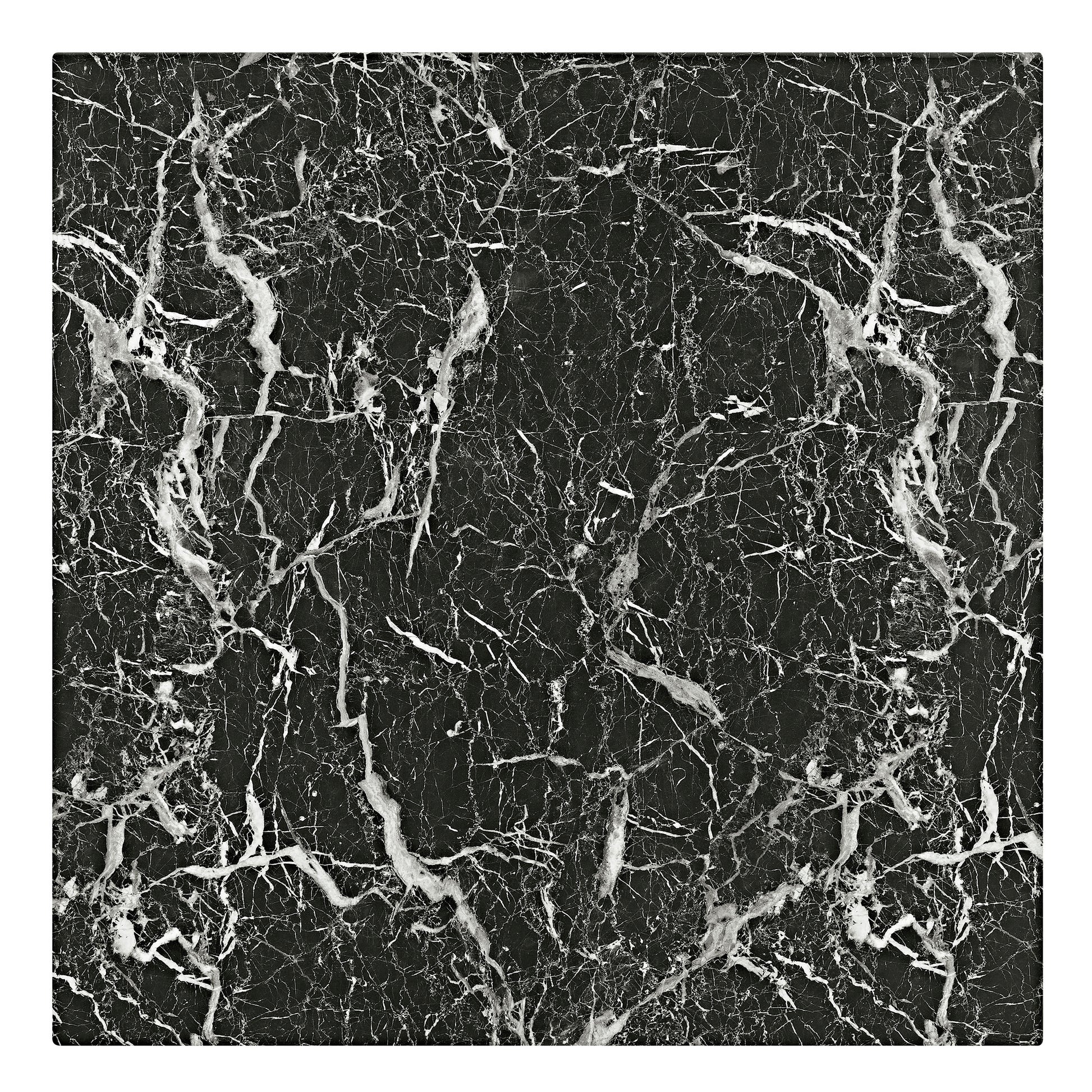 Black marble effect placemat with white veining