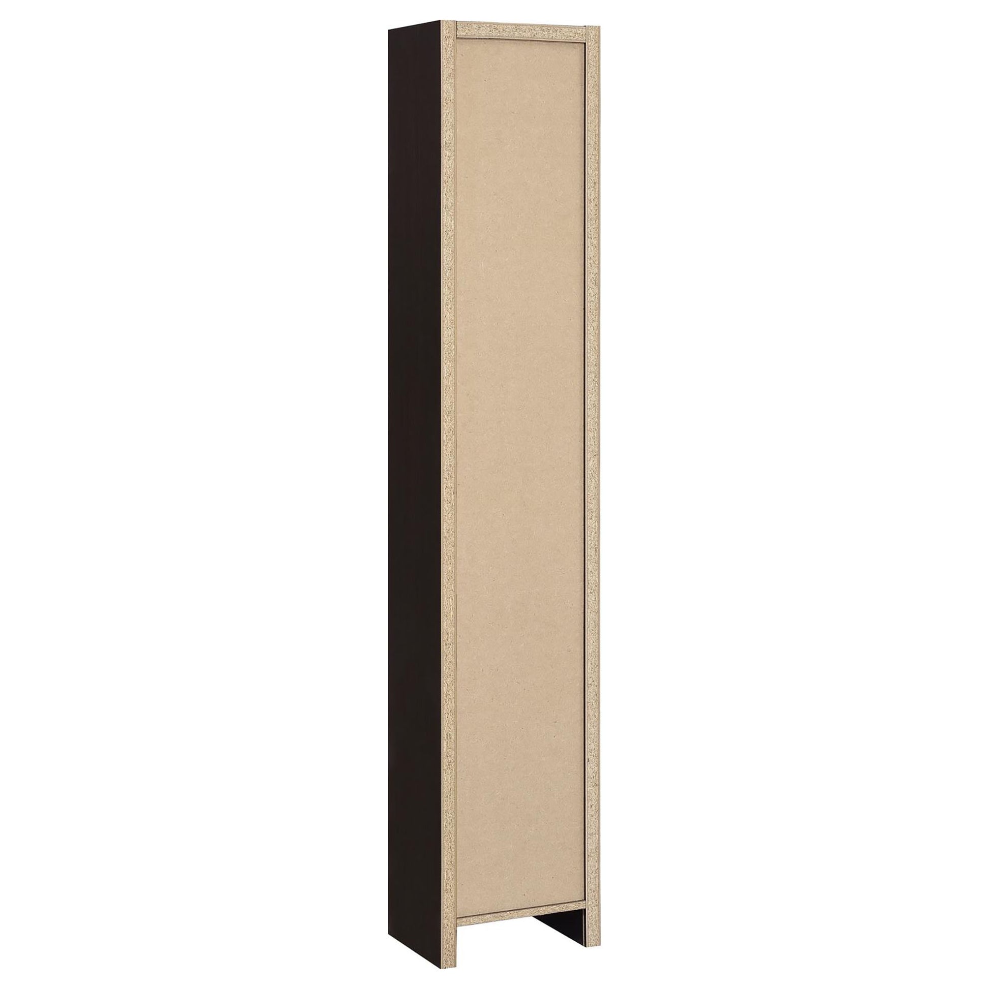 Dark brown narrow storage cabinet